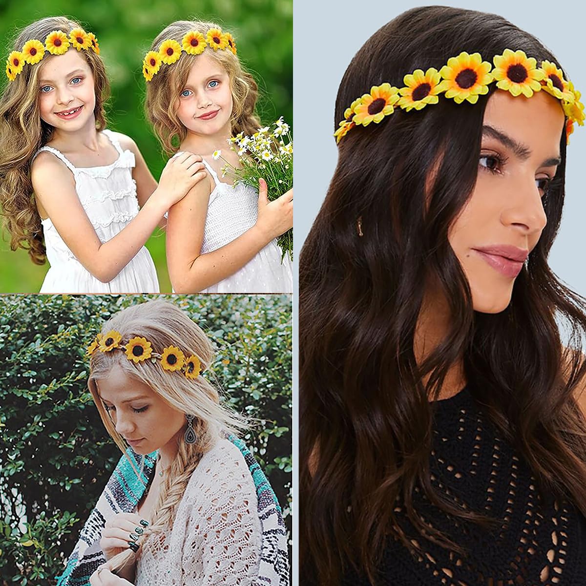 Detalle 2 de Lofruiin Women's Sunflower Headband 80 cm
