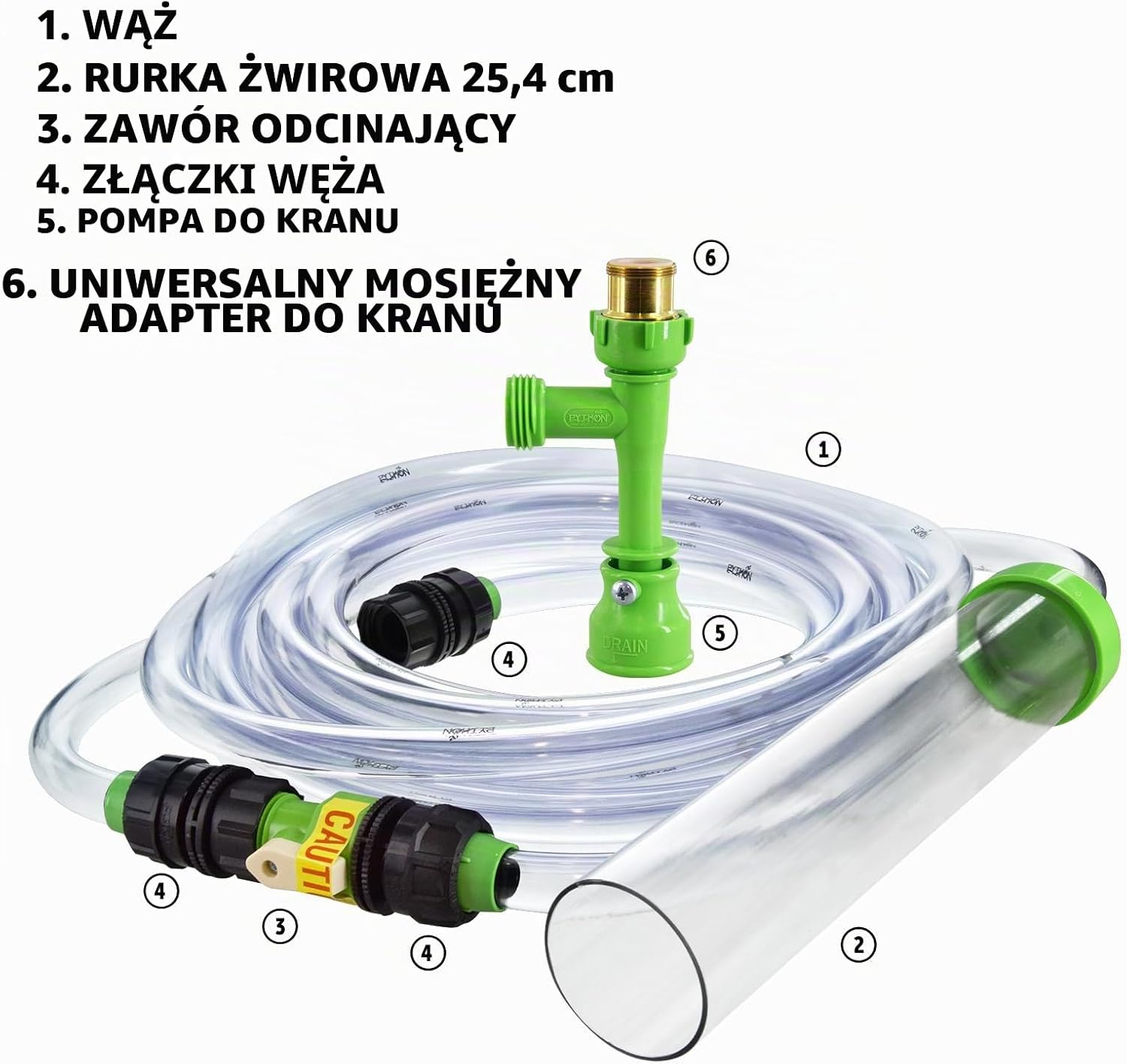 Detalle de Python Products Python System – system do czyszczenia akwarium i wymiany wody, wąż 8 m