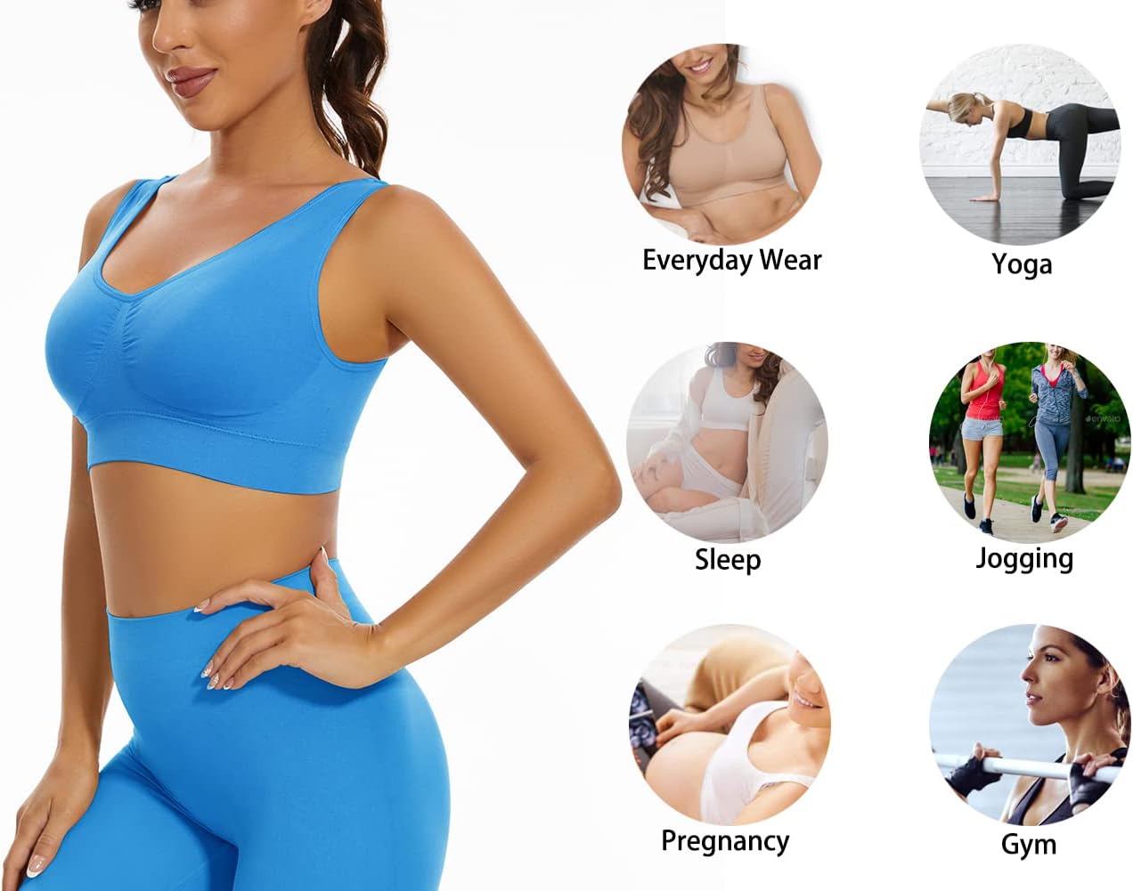 Detalle 1 de Lemef 3-Pack wirefree sports bra