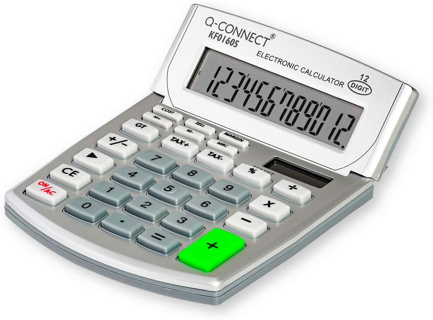 Thumbnail 1 de Q-Connect KF01605 halvskrivbordsräknare med 12-siffrig LCD och solcell