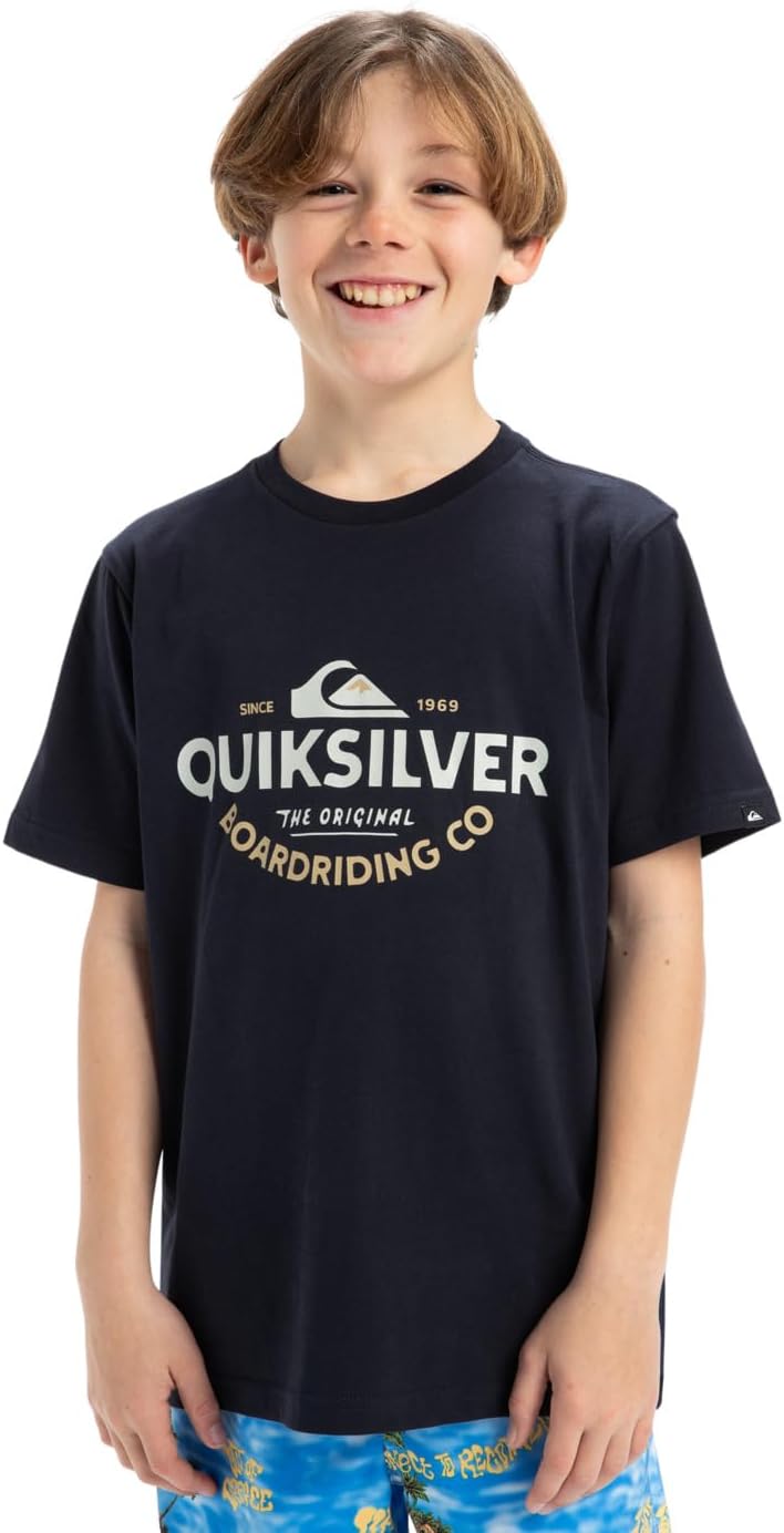 Detalle de Quiksilver Ev Typed Out SS YTH T-Shirt Garçon (Lot de 1) – Confort & Style durable