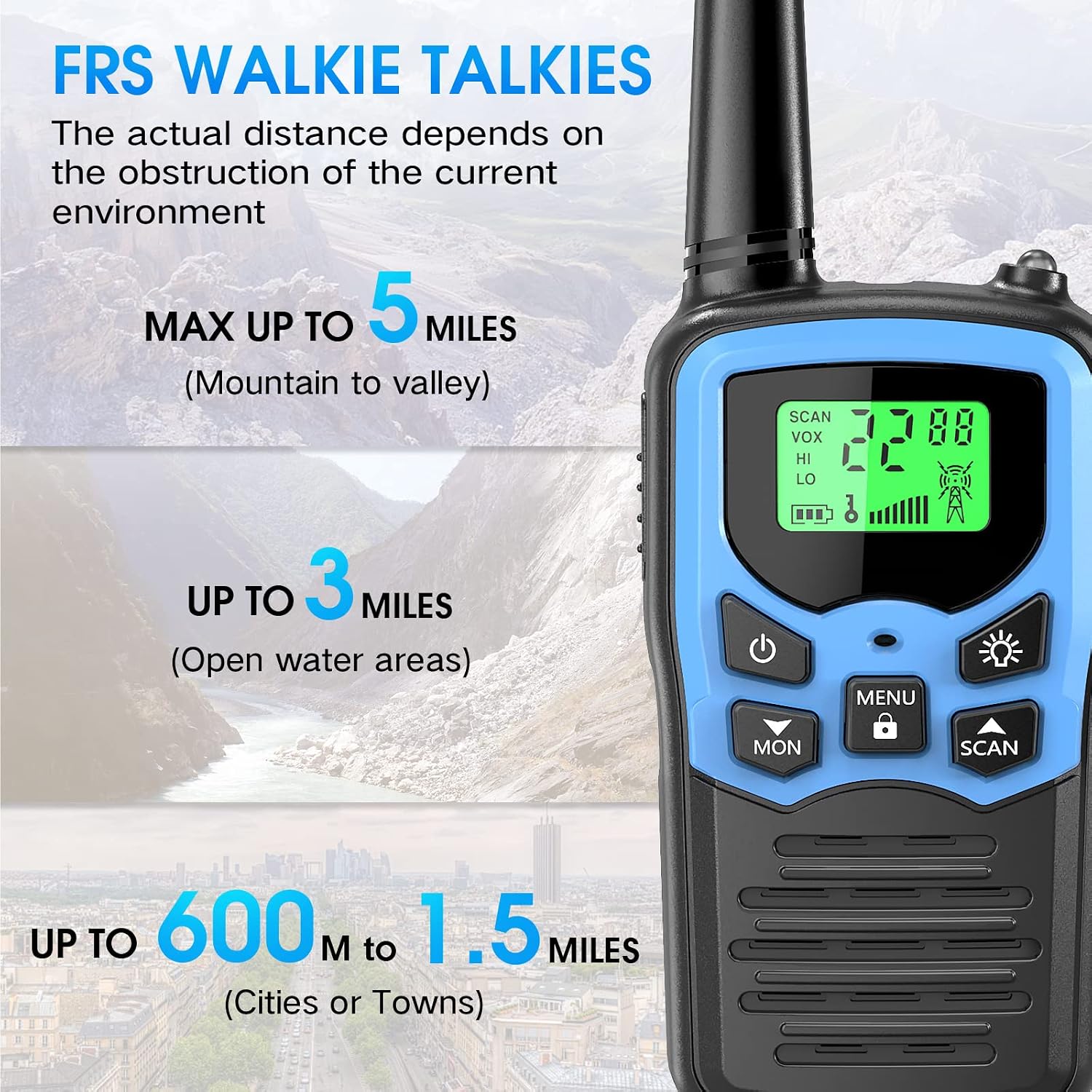 Detalle de MOICO FRS Walkie-Talkies, 22 Channels