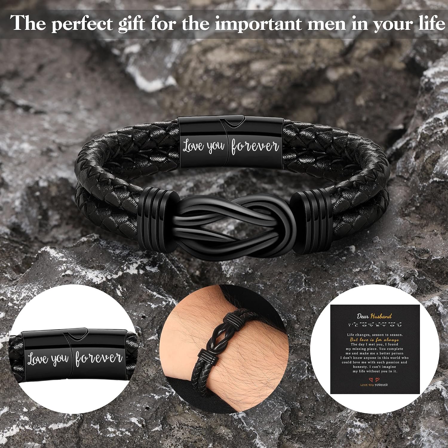 Thumbnail 4 de BTYSUN Leather Infinity Cuff 1 Bracelet