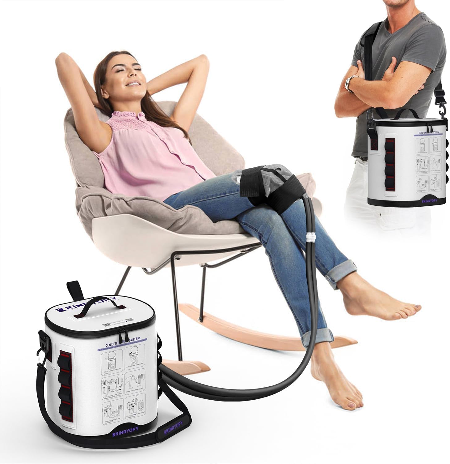 Detalle de KINRYOPY Cold Therapy Machine with 15-quart bucket