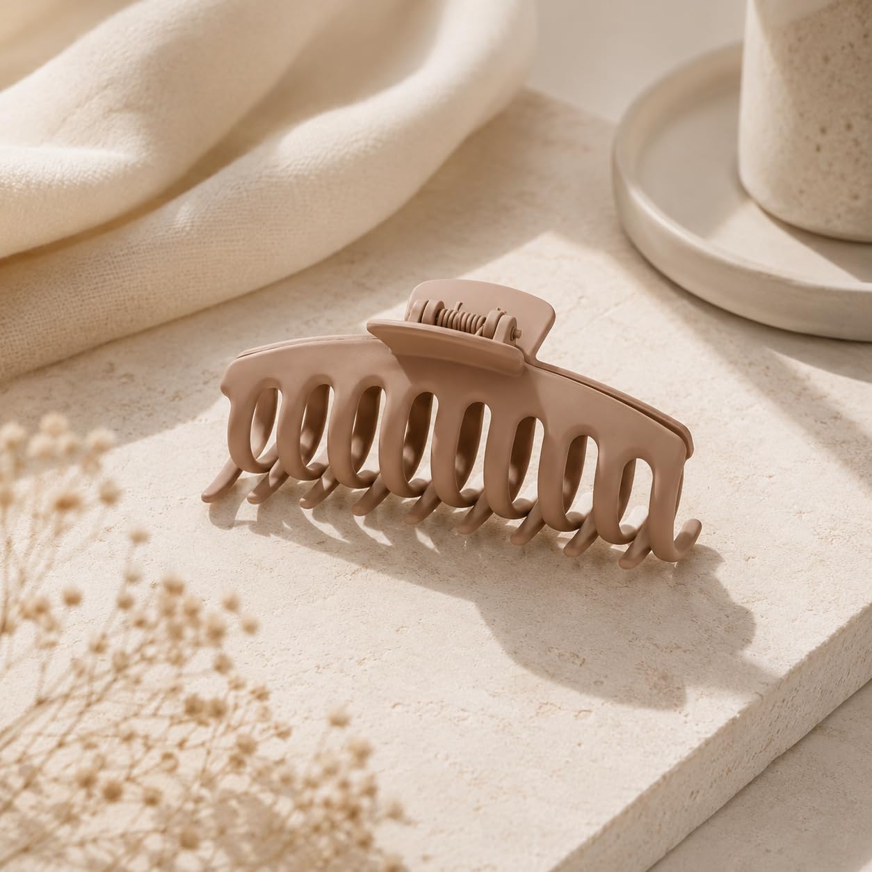 Detalle de TOCESS 4-Inch Matte Hair Claw Clips, 8-Pack in Neutral Colors
