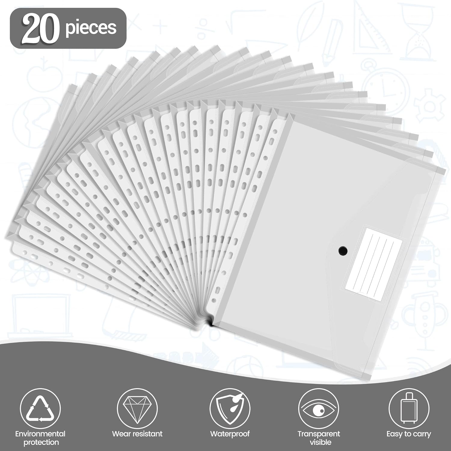 Thumbnail 2 de TOOELMON Dokumentenmappe A4 20 Stück 📁
