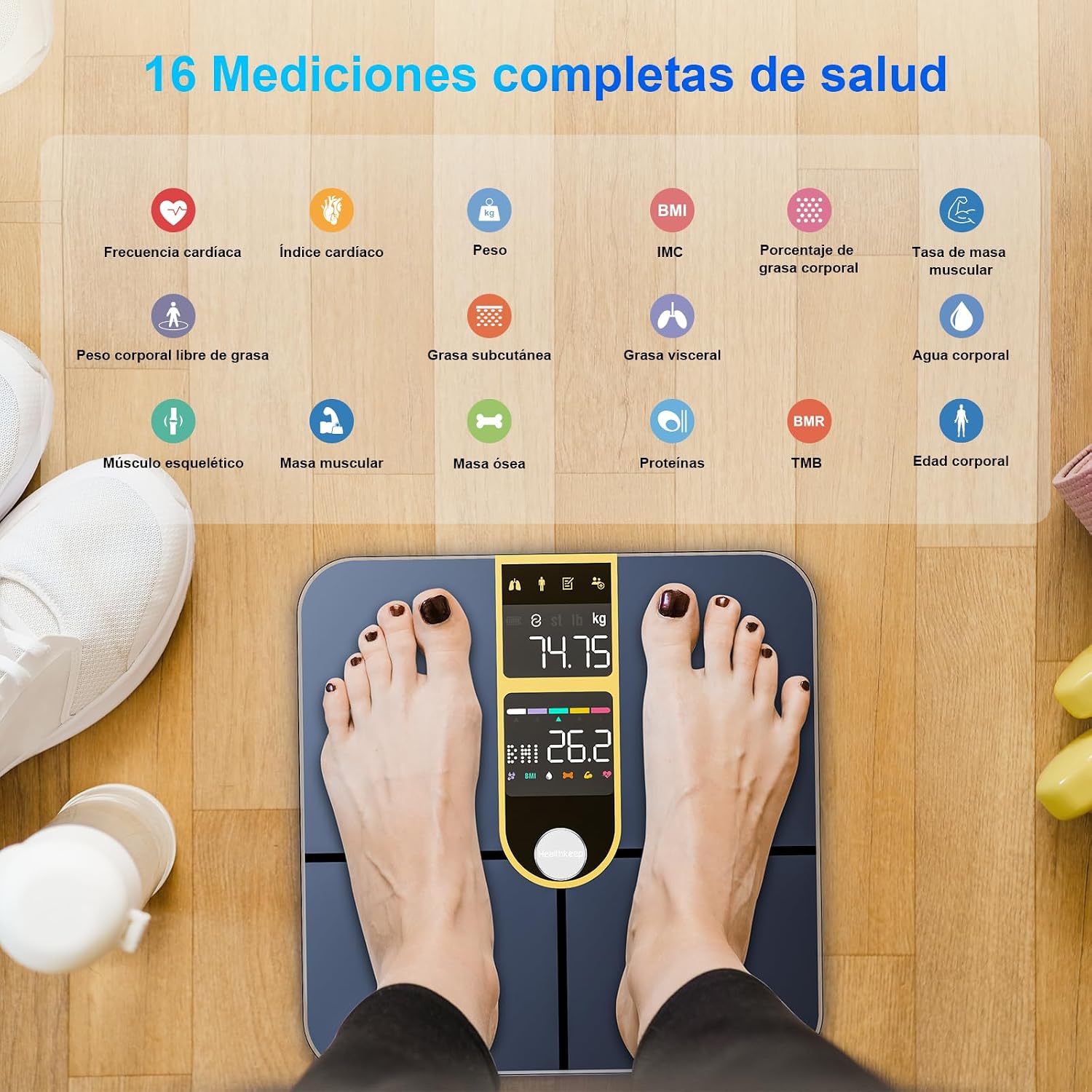 Thumbnail 2 de Healthkeep Báscula de Mano con 16 Datos Corporales y App