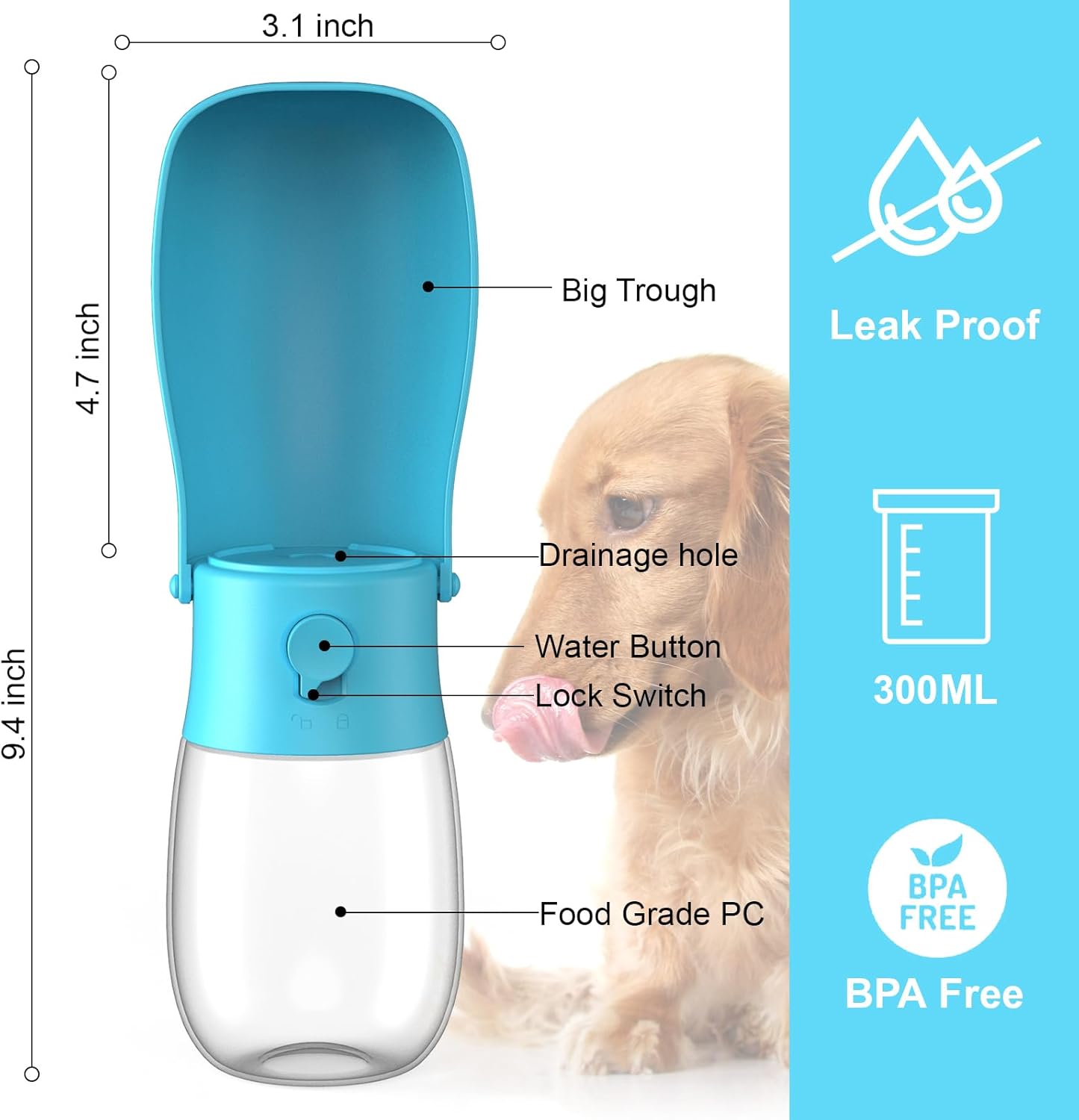 Thumbnail 1 de Gezimetie Dog Water Bottle Foldable 300ml