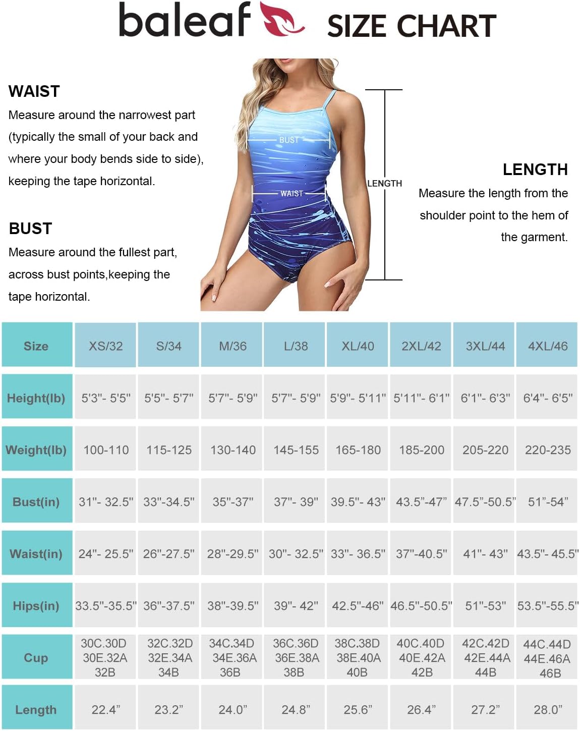 Thumbnail 5 de Baleaf Women's One-Piece Swimsuit, Polyester