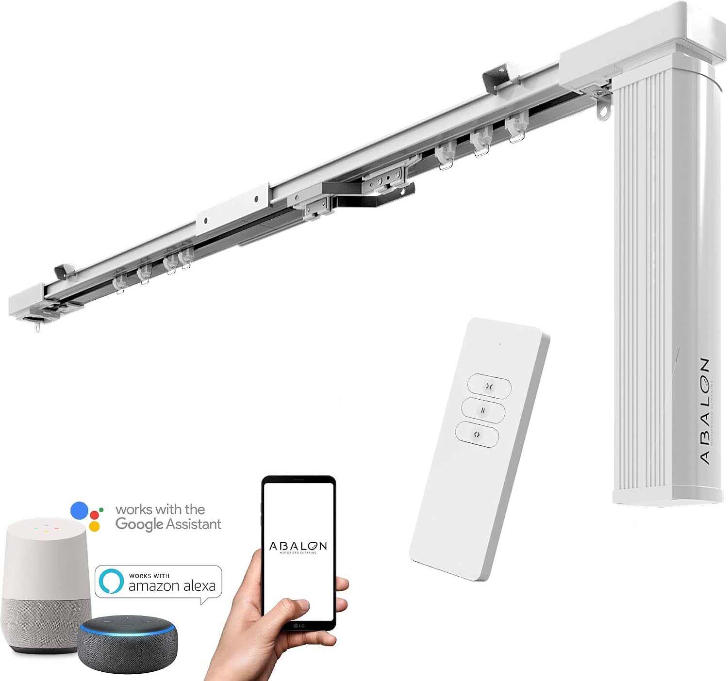 Detalle de ABALON karnisz z napędem Wi-Fi, 6 m, aluminiowy, szary