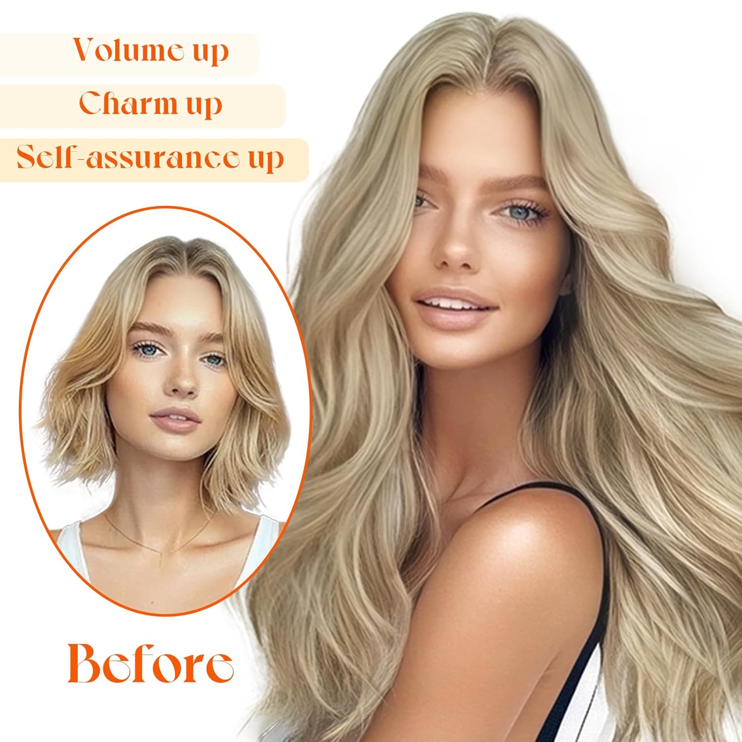 Thumbnail 5 de Sunny Hair Invisible Wire Human Hair Extensions (12 Inch, 85G) in 16/22 Golden Blonde Highlights