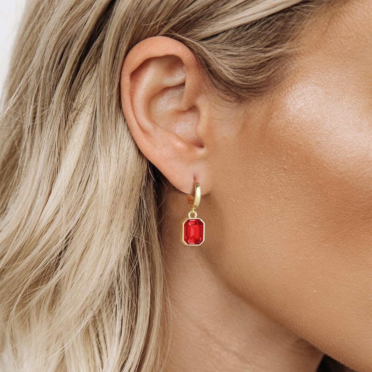 Thumbnail 2 de Mesovor Kristall Ohrringe Gold hängend für Damen (14 Karat vergoldet, hypoallergen)