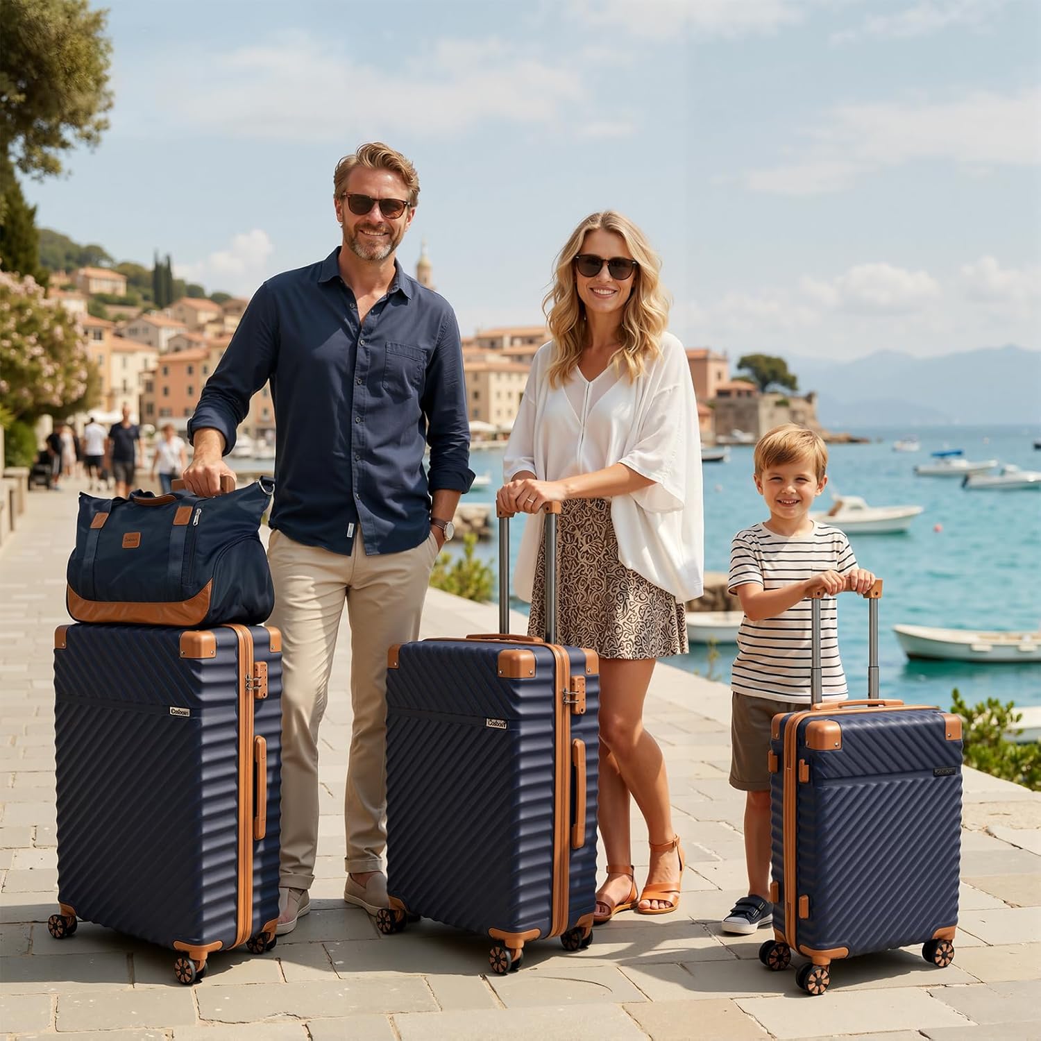 Thumbnail 1 de Cosbarn Luggage Sets 5-Piece with TSA Lock: Lightweight ABS Hardside Spinner Set in Dark Blue