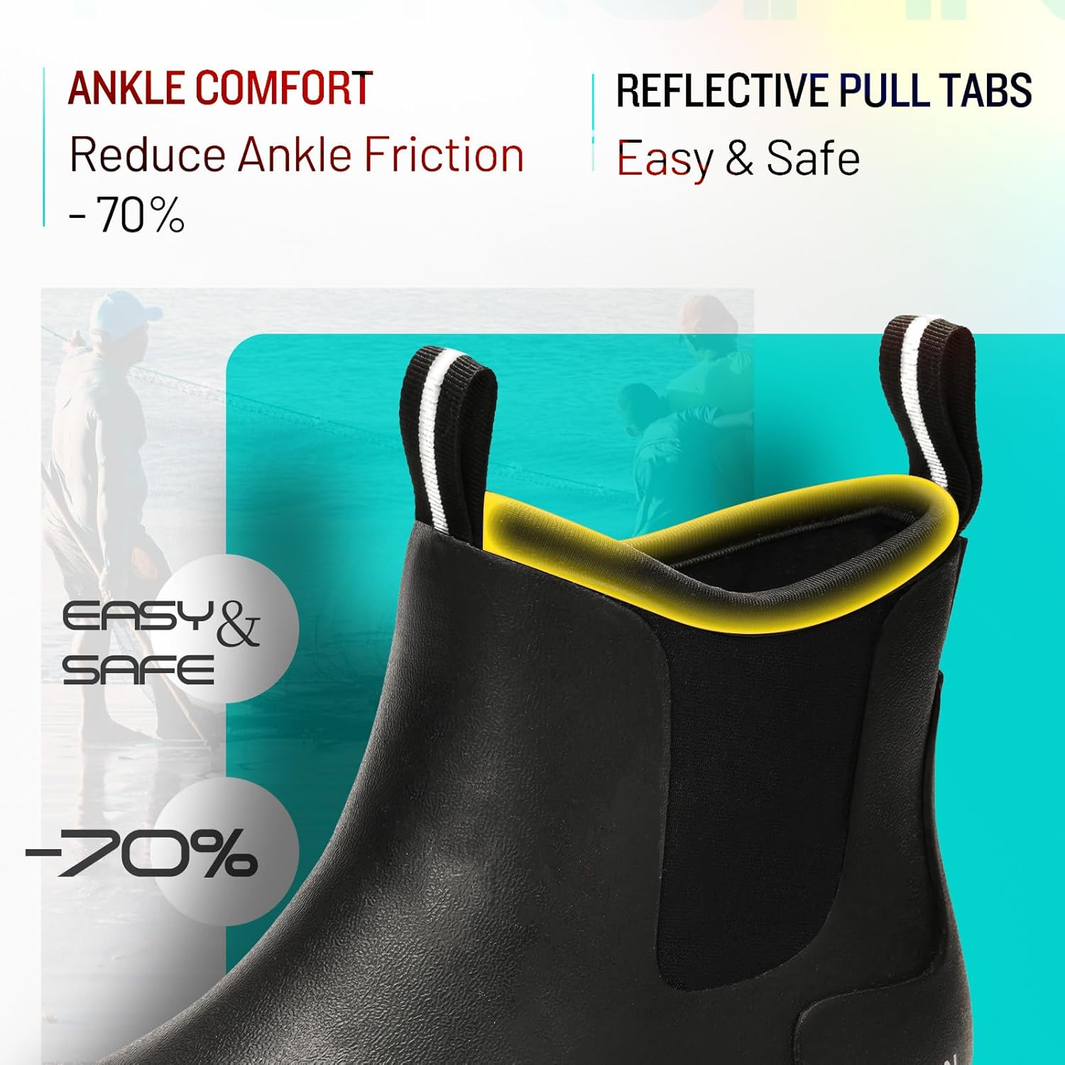 Thumbnail 4 de Furuian Deck Boots Waterproof Ankle 1in
