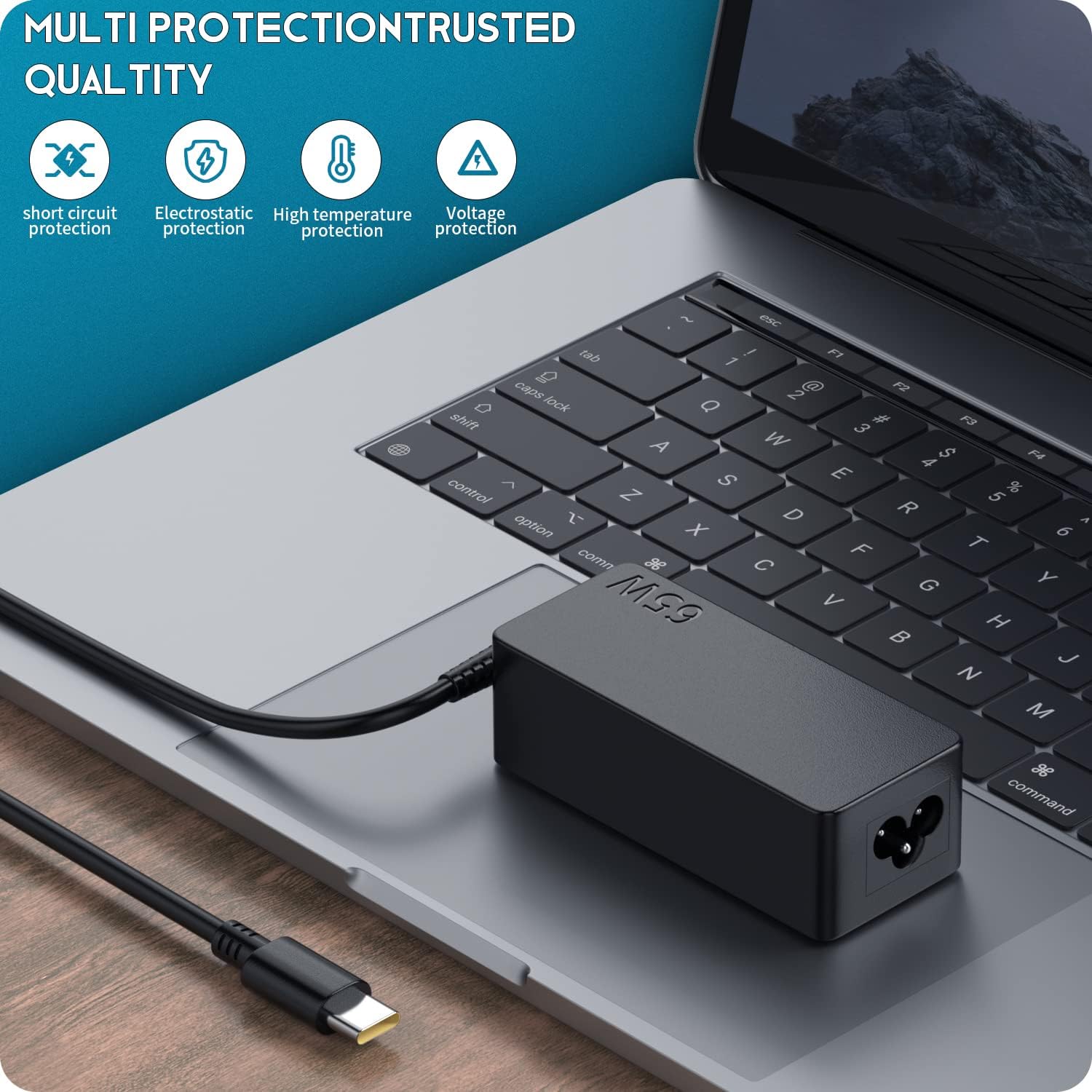 Detalle 2 de 65W USB-C Laptop Charger for Lenovo ThinkPad