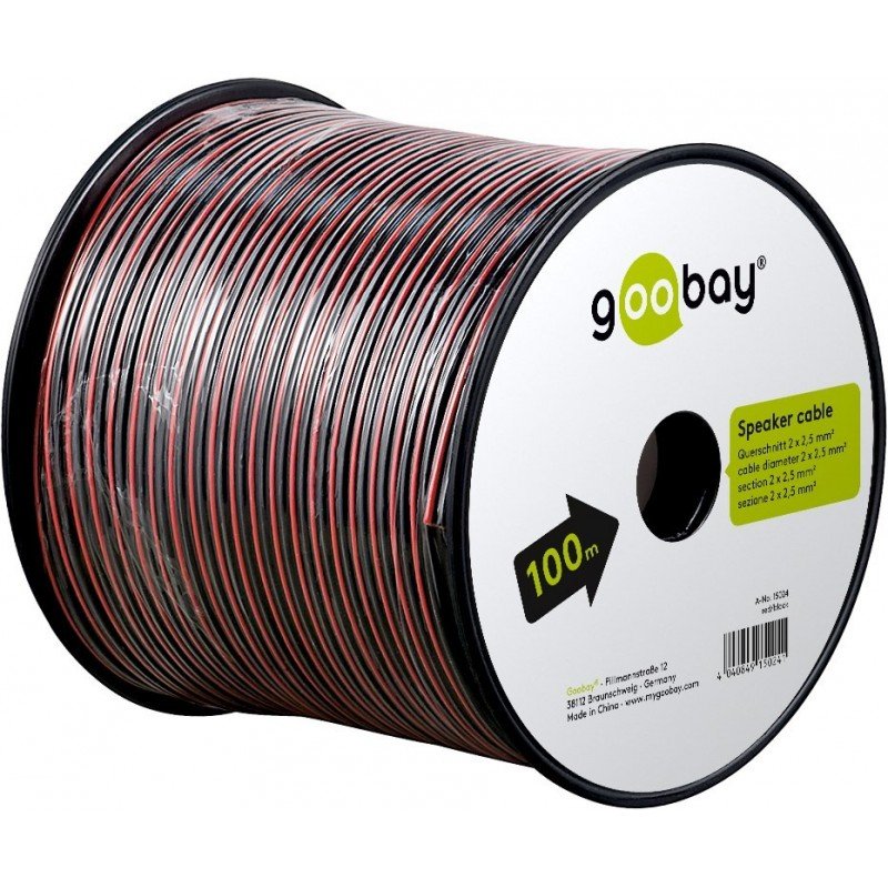 Detalle 2 de Goobay Cable para Altavoz 2x2.5mm 100 m Rojo/Negro