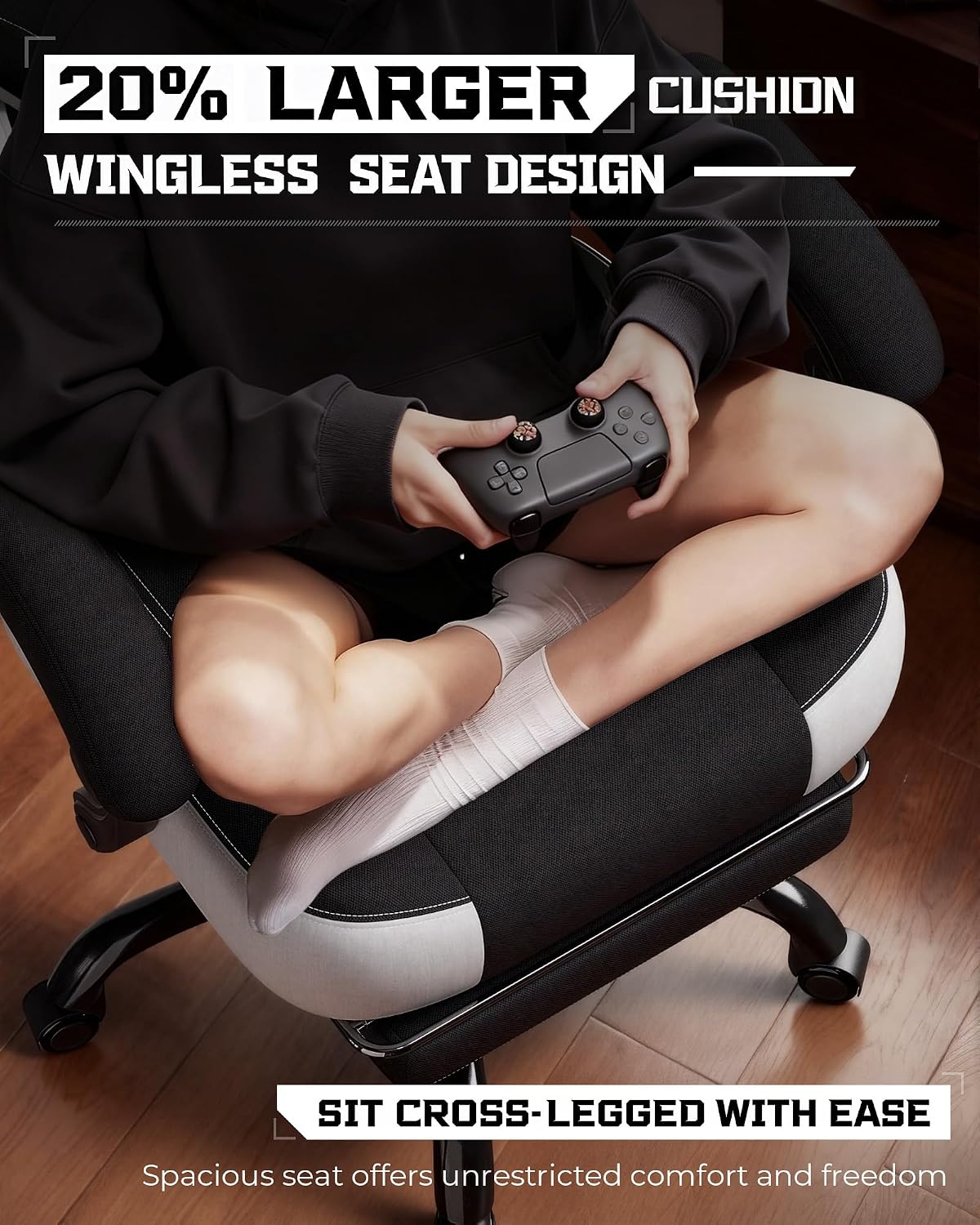 Detalle de LUCKRACER LR408 Gaming Chair with Memory Foam and Reclining Backrest
