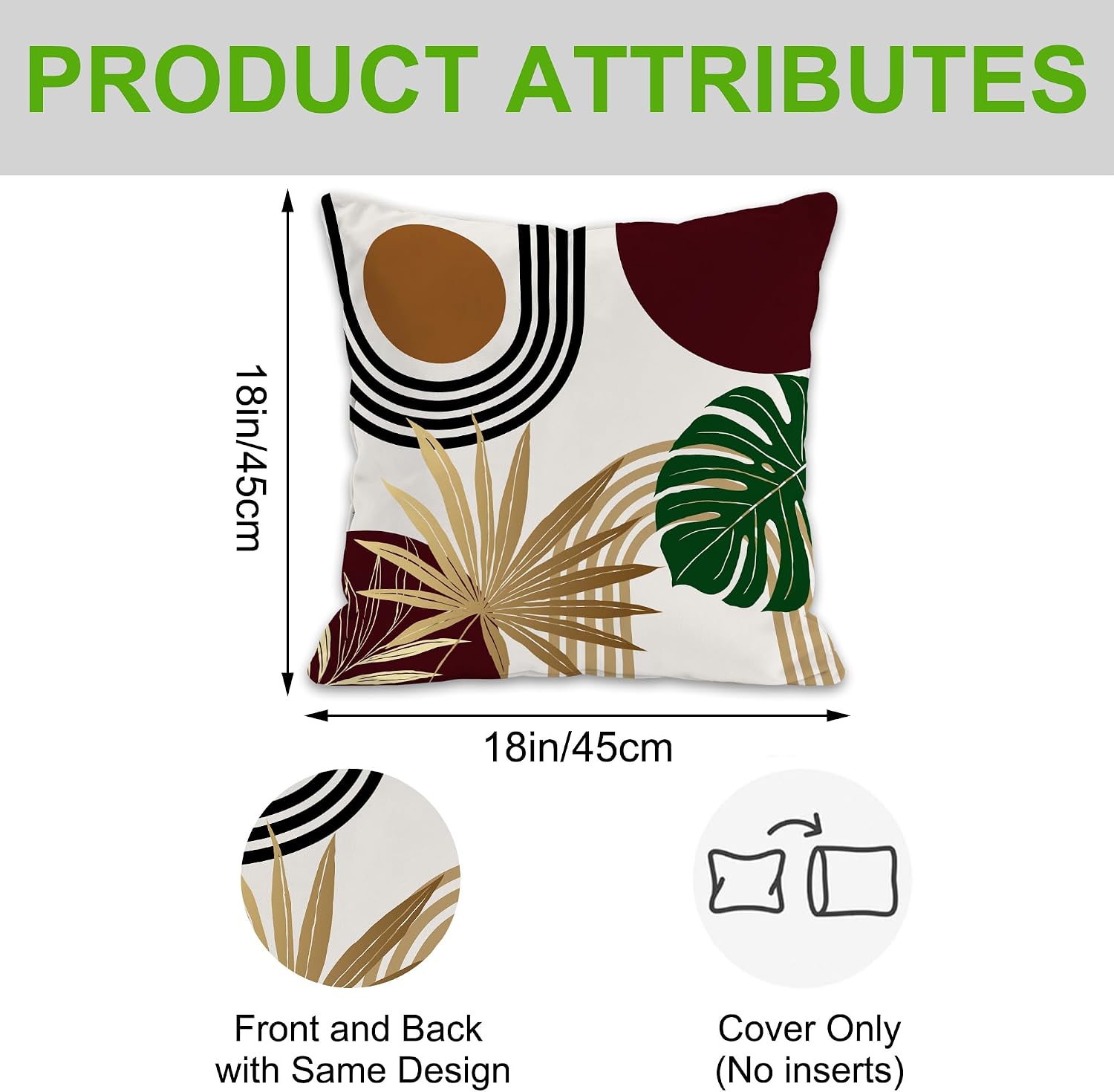 Thumbnail 2 de JSKLKGHN Throw Pillow Covers, 18x18 Inch