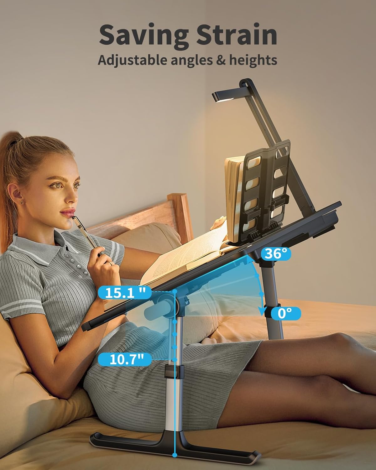 Detalle 2 de Laptoptisch SAIJI Bett Tisch mit LED