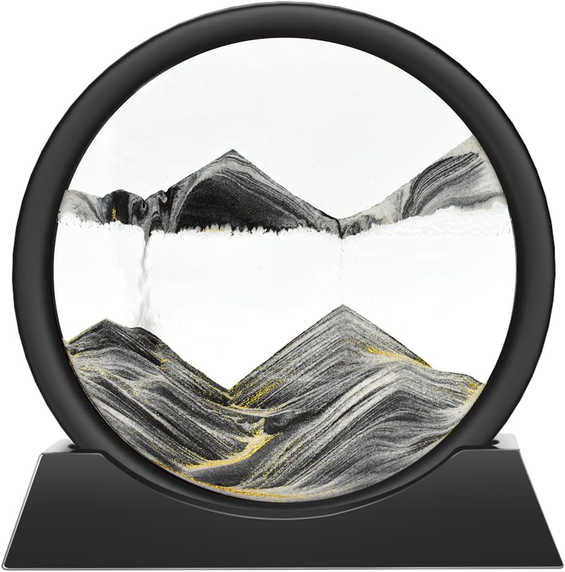 Wai Danie quadro di sabbia dinamica 3D “hourglass” da 7" (nero) – pittura di sabbia che scorre