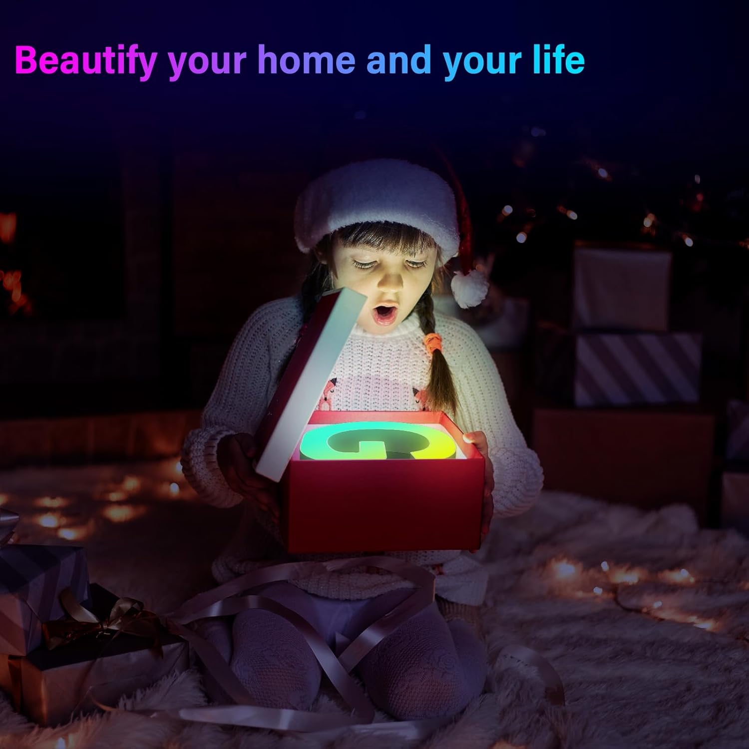 Thumbnail 5 de LED Buchstaben Lichter Alphabet – Leuchtbuchstabe B mit USB-Netzteil, App-Steuerung und Dimmfunktion