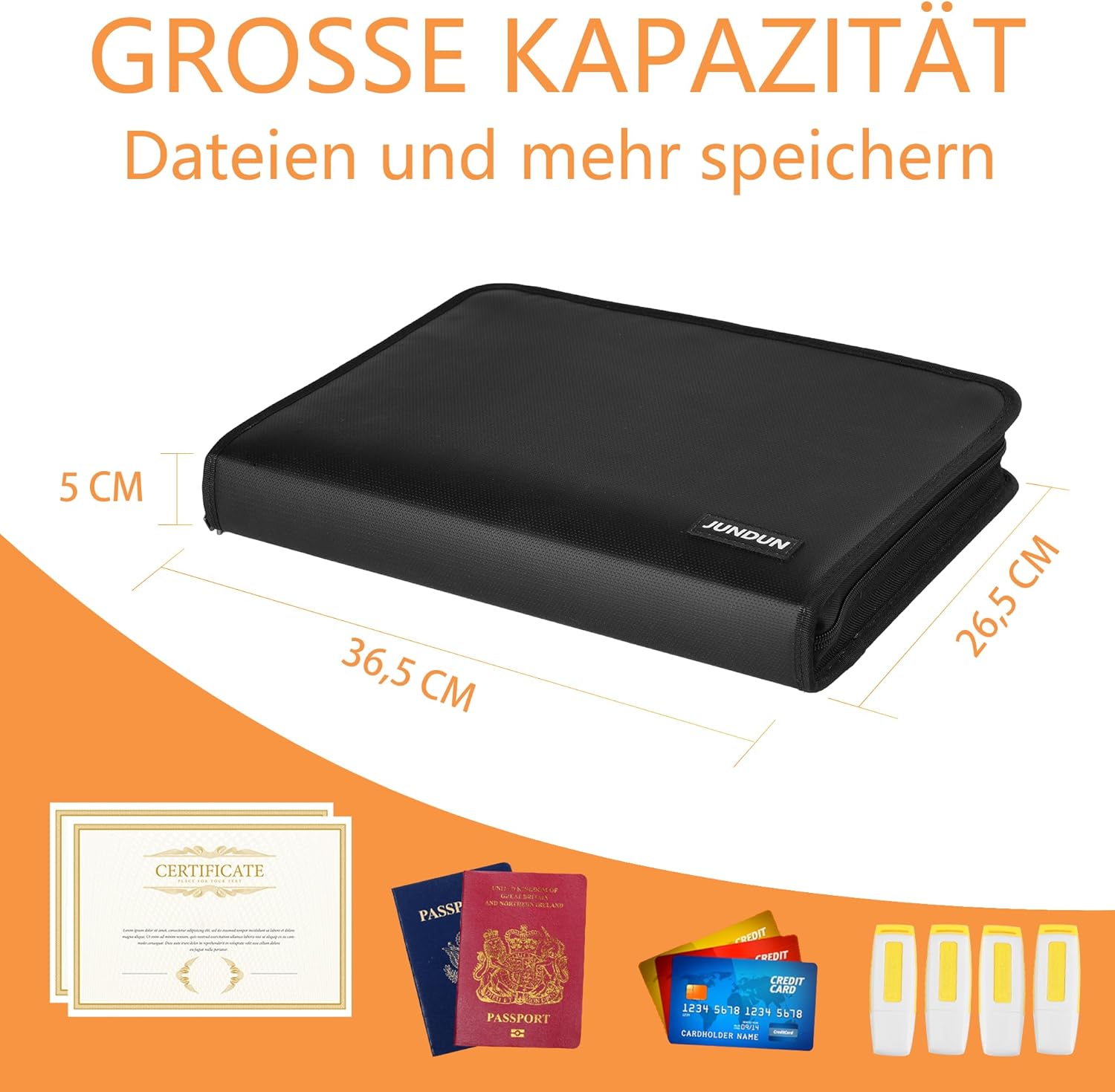 Thumbnail 3 de JUNDUN Fächermappe Dokumentenmappe A4 13 Fächer 📁