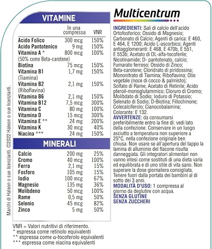Detalle de Multicentrum Uomo 50+ – Integratore Multivitaminico Completo, 60 Compresse