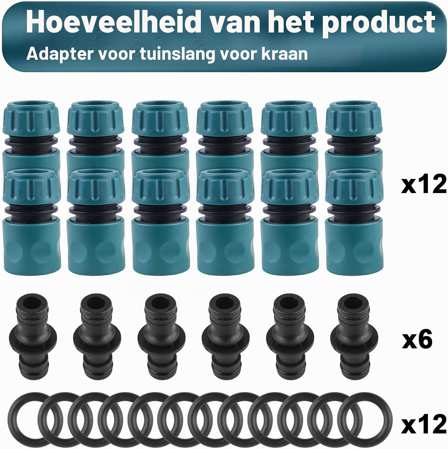 Detalle 2 de HOSPAOP tuinslangverbindingsset 1/2 inch van ABS met snelkoppelingen