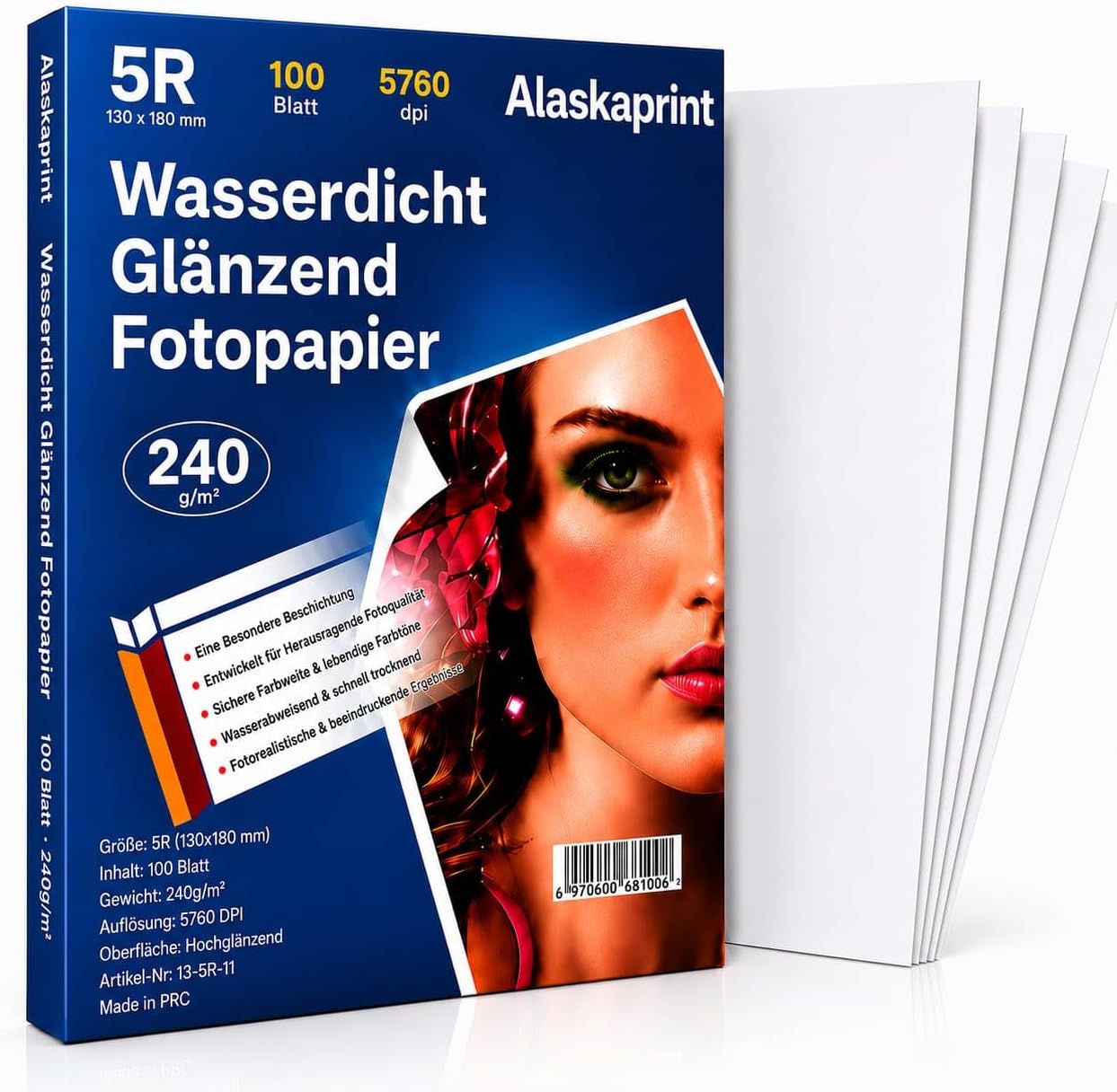 100 Blatt Fotopapier 13x18 glänzend (240 g/m²) für Tintenstrahldrucker