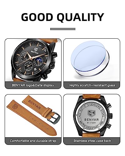 Thumbnail 4 de Montre BY BENYAR homme chrono étanche cuir