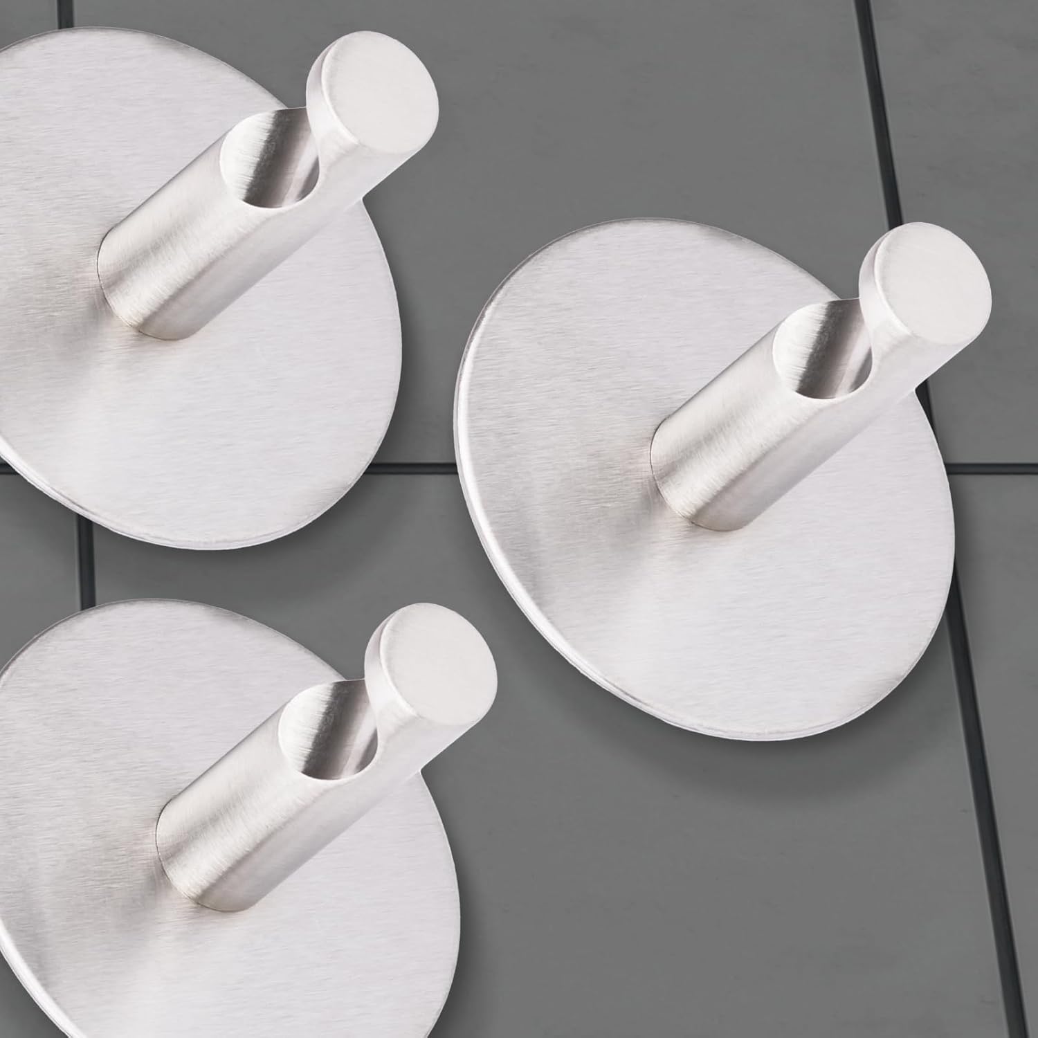 Detalle de RICOO Crochet Adhésif Mural en Acier Inoxydable – Lot de 3, MH016-3