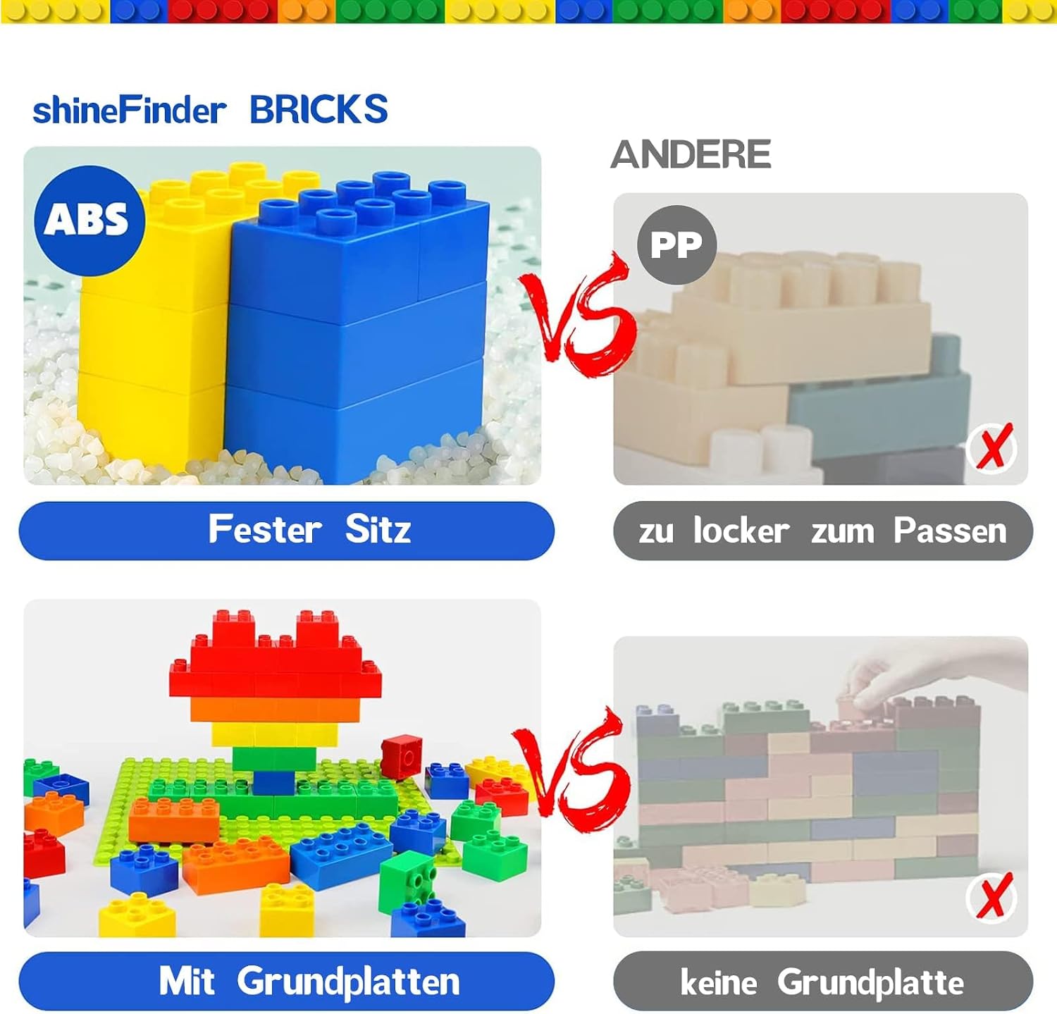 Detalle 2 de shineFinder Großen Bausteine Set 73 Teile