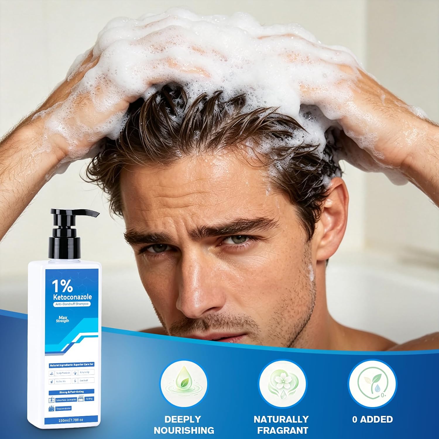 Thumbnail 6 de 1% Ketoconazole Anti-Dandruff Shampoo, 7.78 fl oz for Itchy Scalp