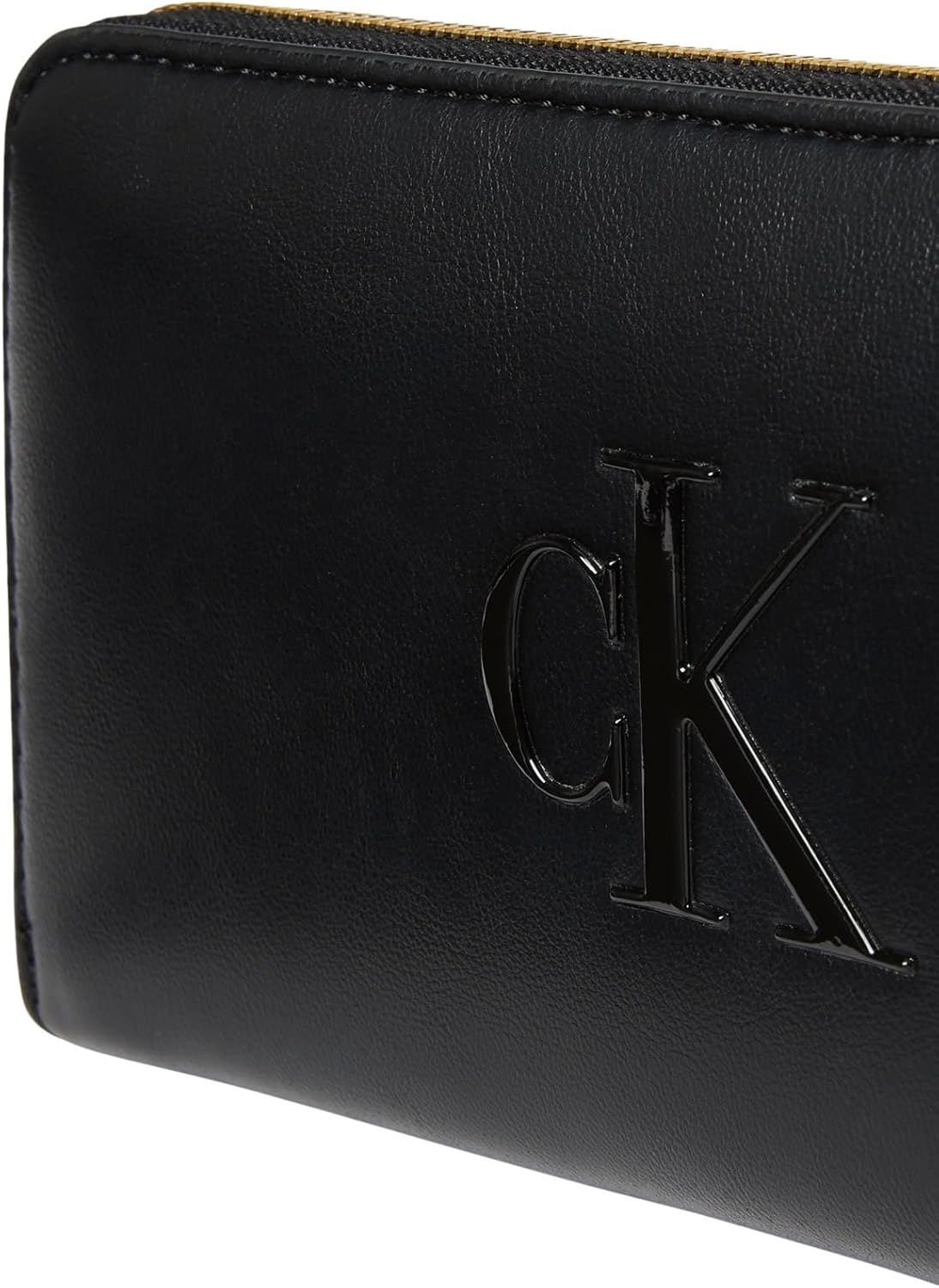 Detalle de Calvin Klein Portefeuille Femme Bold Long Zip Around avec Logo — authentique et élégant