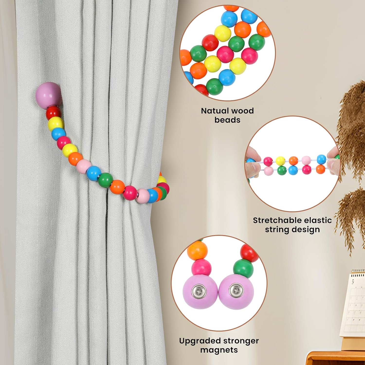 Detalle 1 de KLOGTSIND Magnetic Curtain Tiebacks, 6-Pack