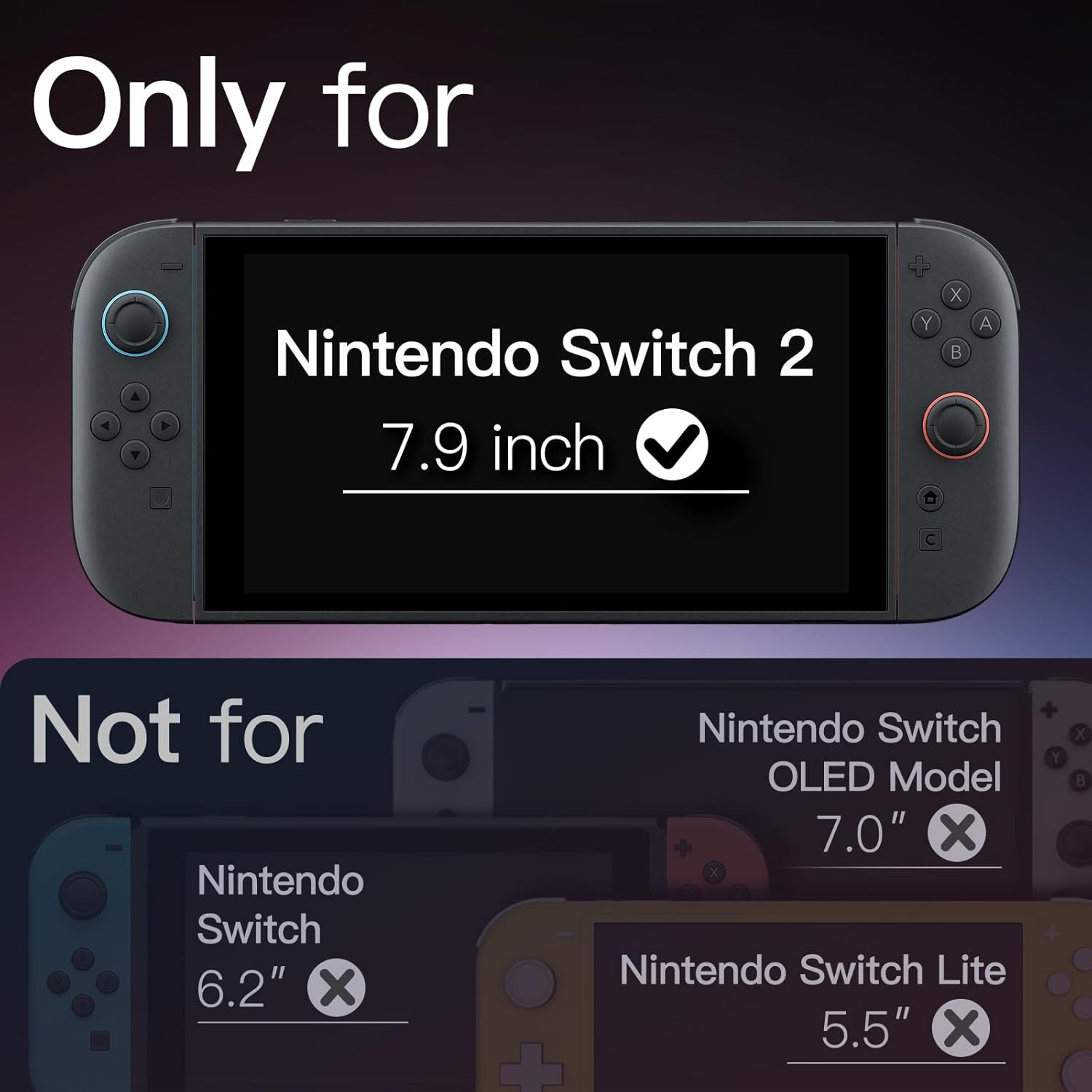 Thumbnail 1 de JETech Auto-Ausrichtung Schutzfolie für Nintendo Switch 2 2025 – 9H Glas, 2er Pack, Ultraglasklar