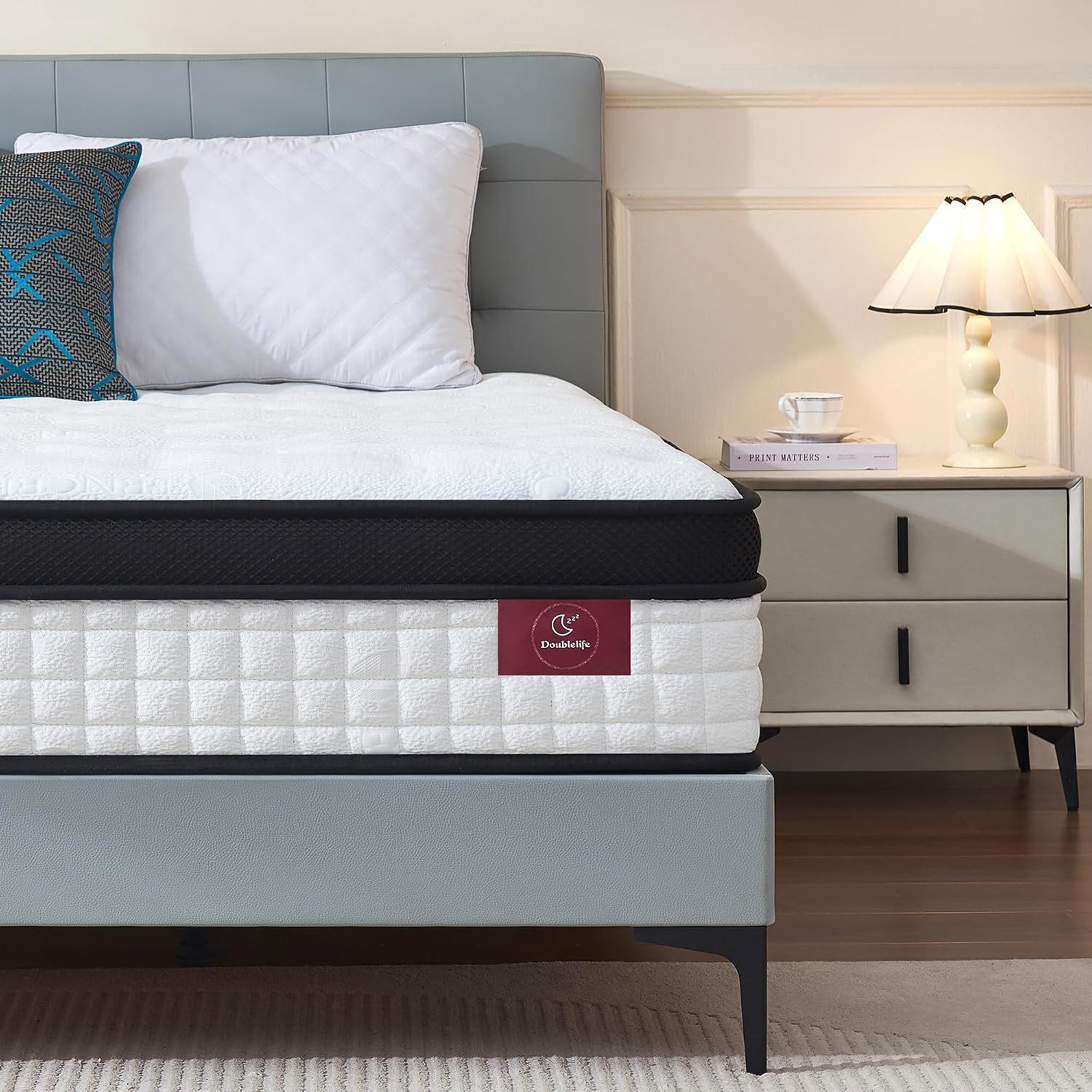 Thumbnail 1 de Doublelife King Size 5FT 11 Inch Gel Memory Foam 9-Zone Pocket Spring Mattress (150x200x28cm)