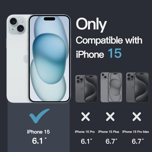 Detalle de JETech Funda transparente para iPhone 15 (6,1'') - Anti-amarillamiento, protección básica y carga inalámbrica plana