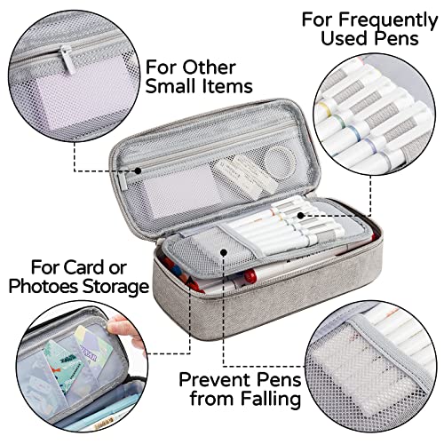 Detalle 2 de WEMATE Large Pencil Case: Upgraded Canvas with Big Capacity and 5 Organizational Compartments