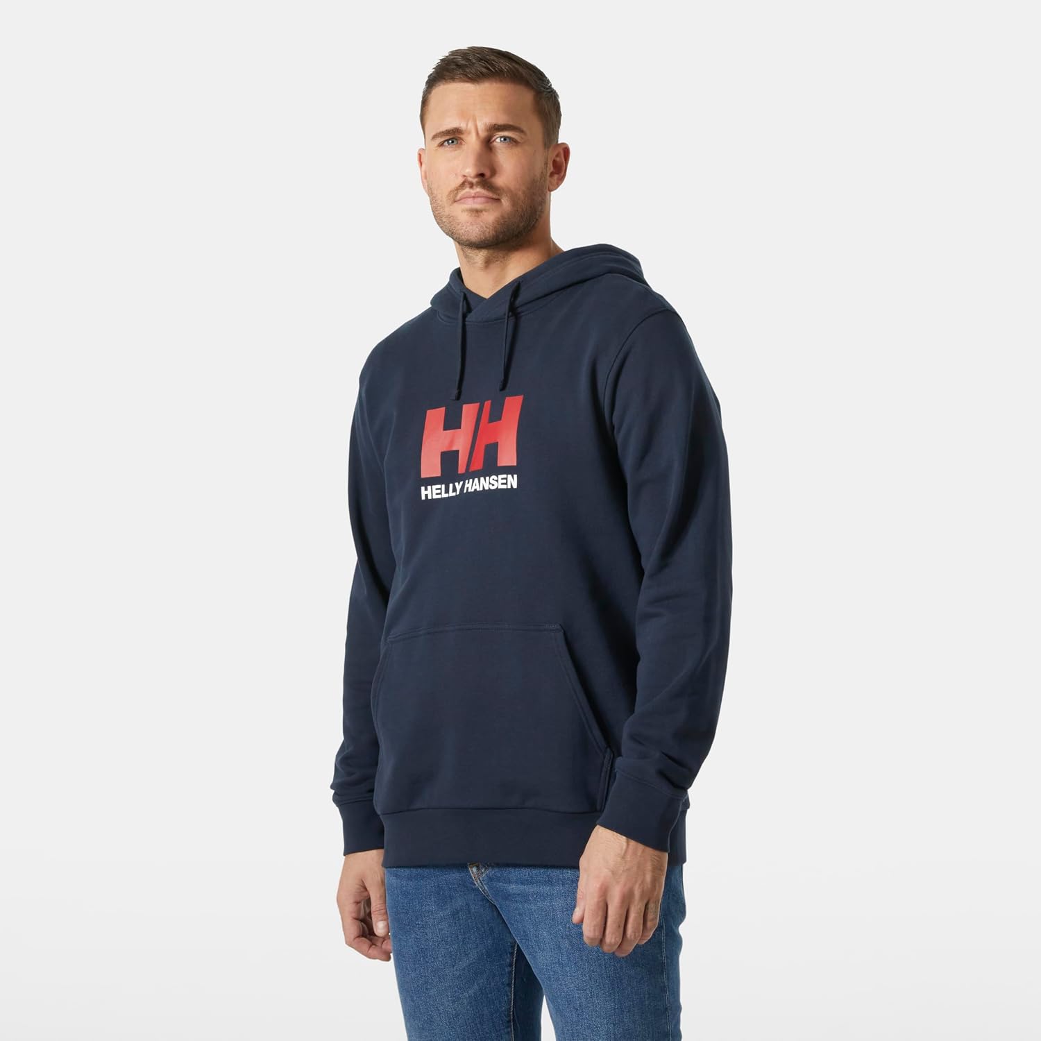 Detalle de Helly Hansen HH Logo Hoodie Uomo: Felpa con Cappuccio in Spugna Francese