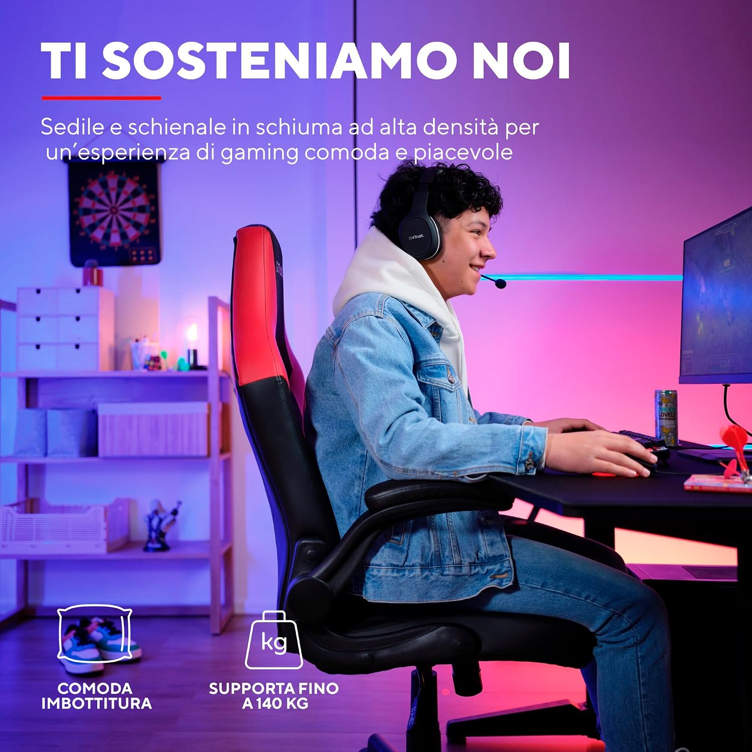 Detalle 2 de GXTrust 1703 Yezz Sedia Gaming 140 kg