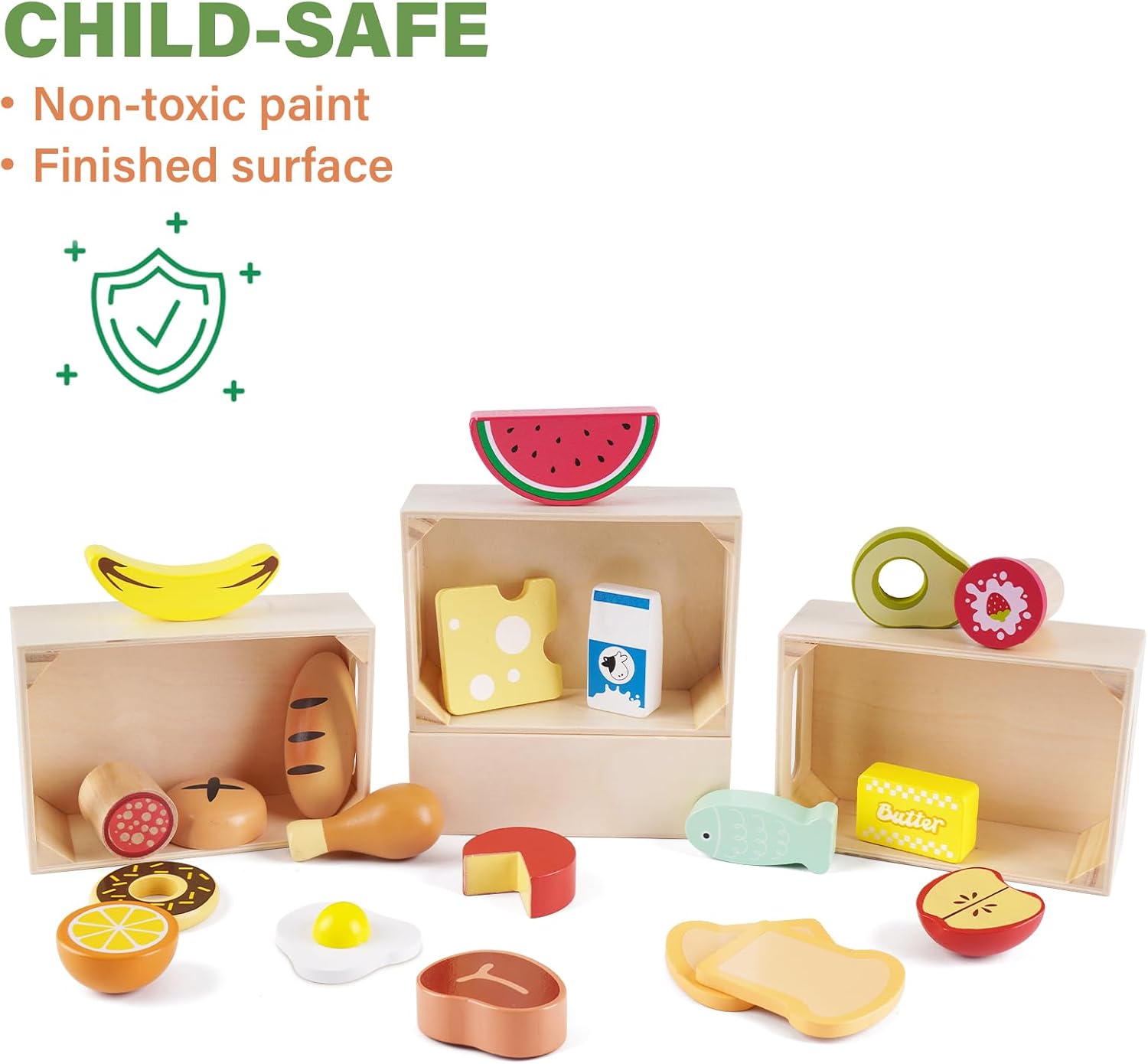 Thumbnail 5 de KMTJT Wooden Toy Food Set