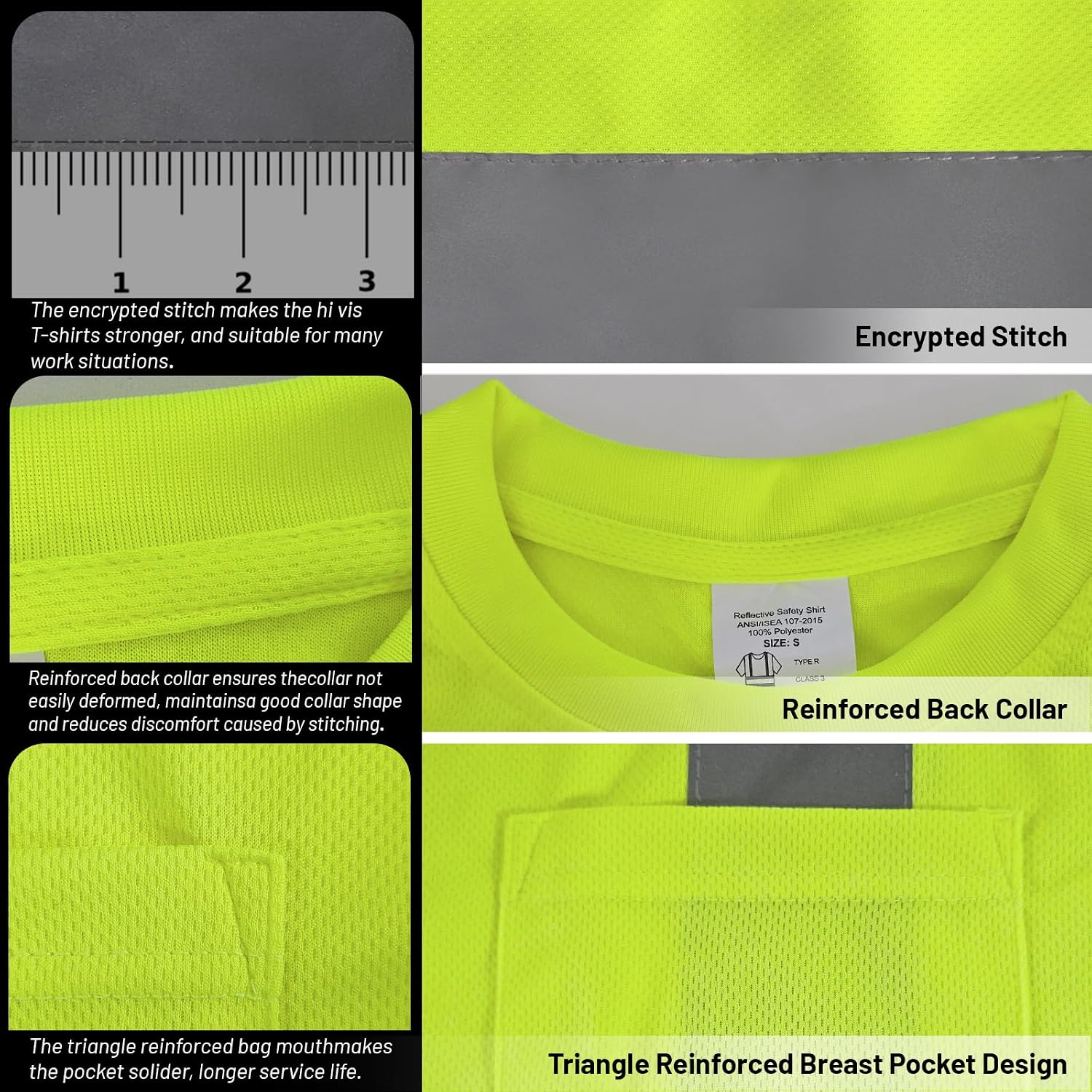 Detalle de LIZMOF High-Visibility Work Shirt 5XL