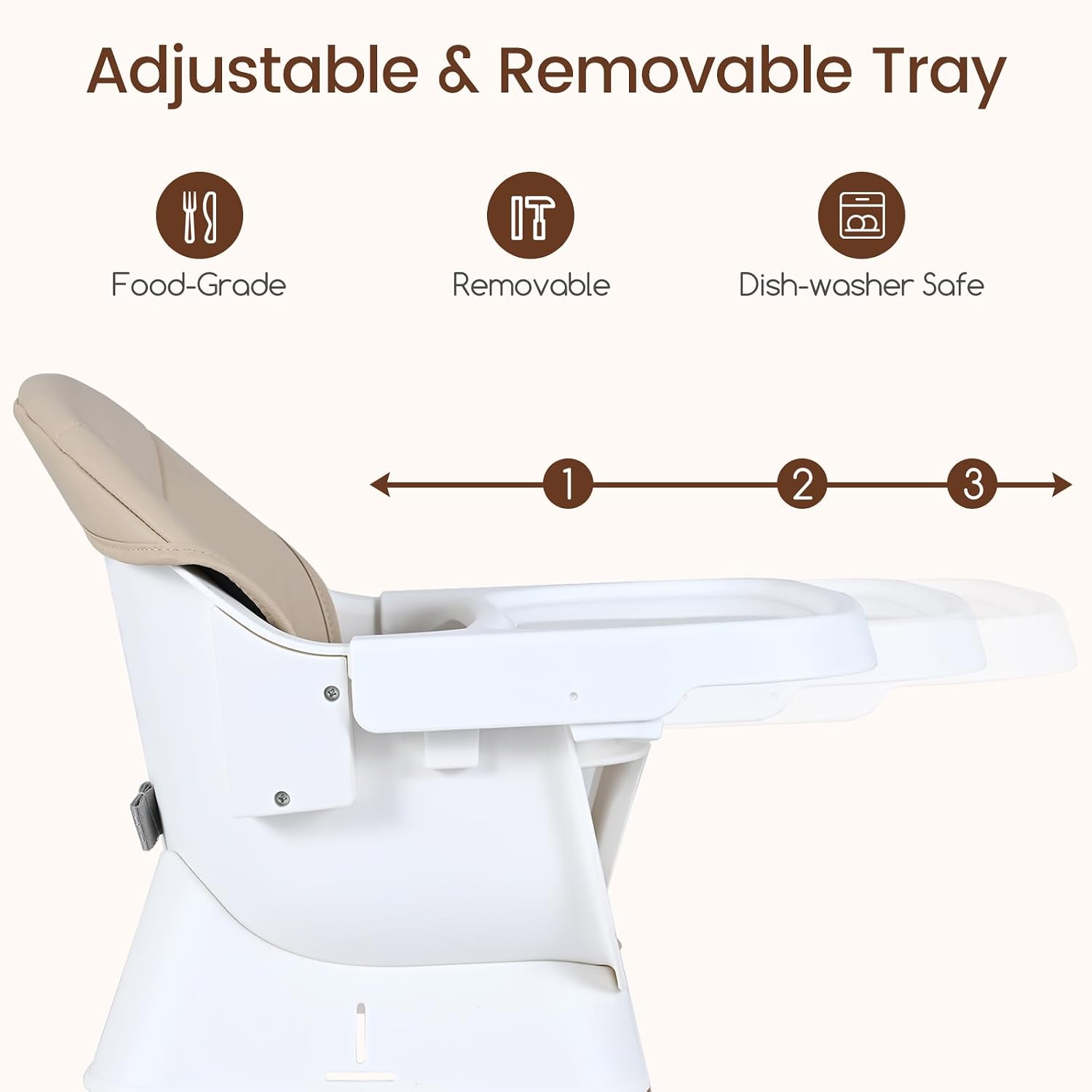 Thumbnail 4 de INFANS 9-in-1 Convertible High Chair with Adjustable Tray, Beige