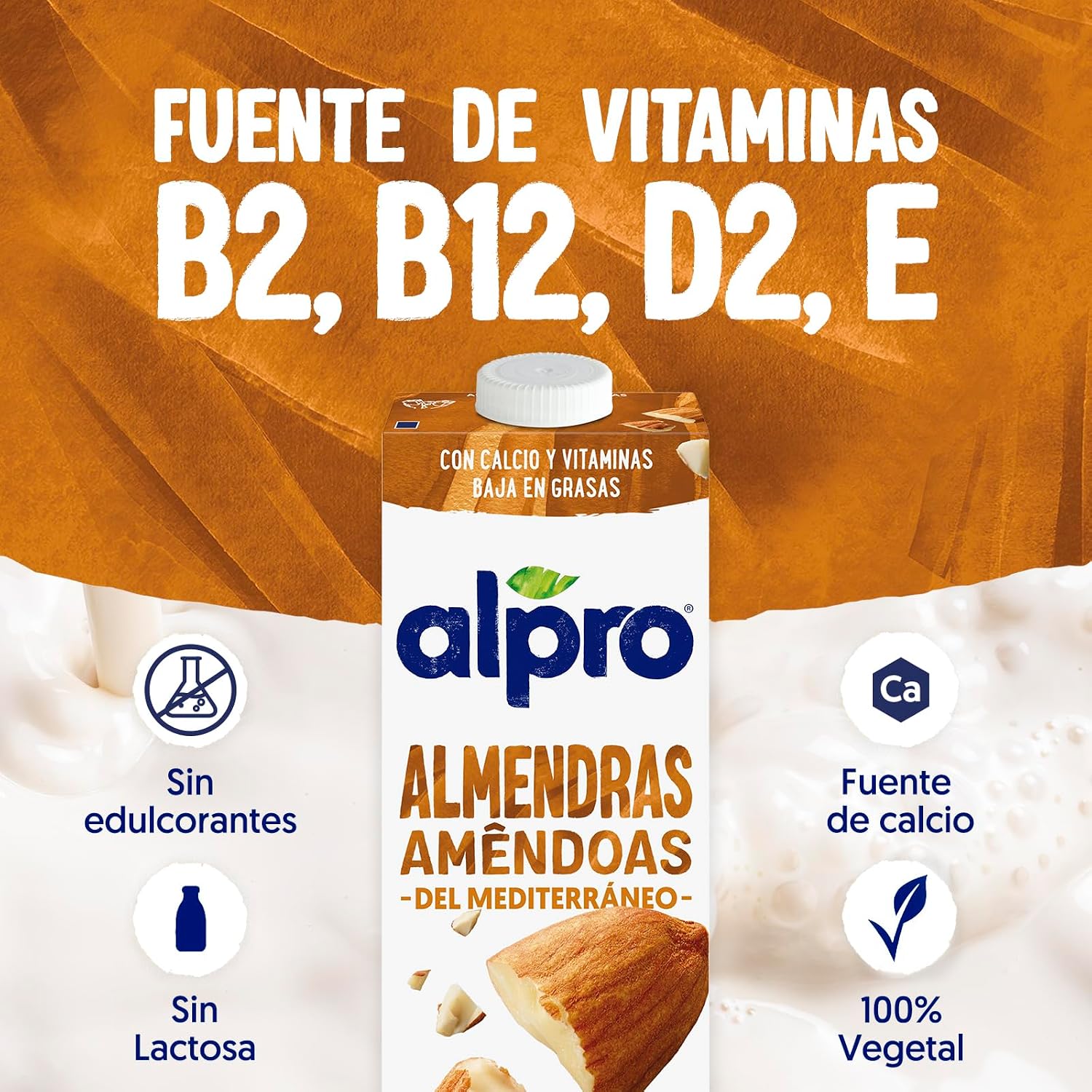 Detalle 2 de Alpro Bebida de Almendras, Pack 6x1L 🥛