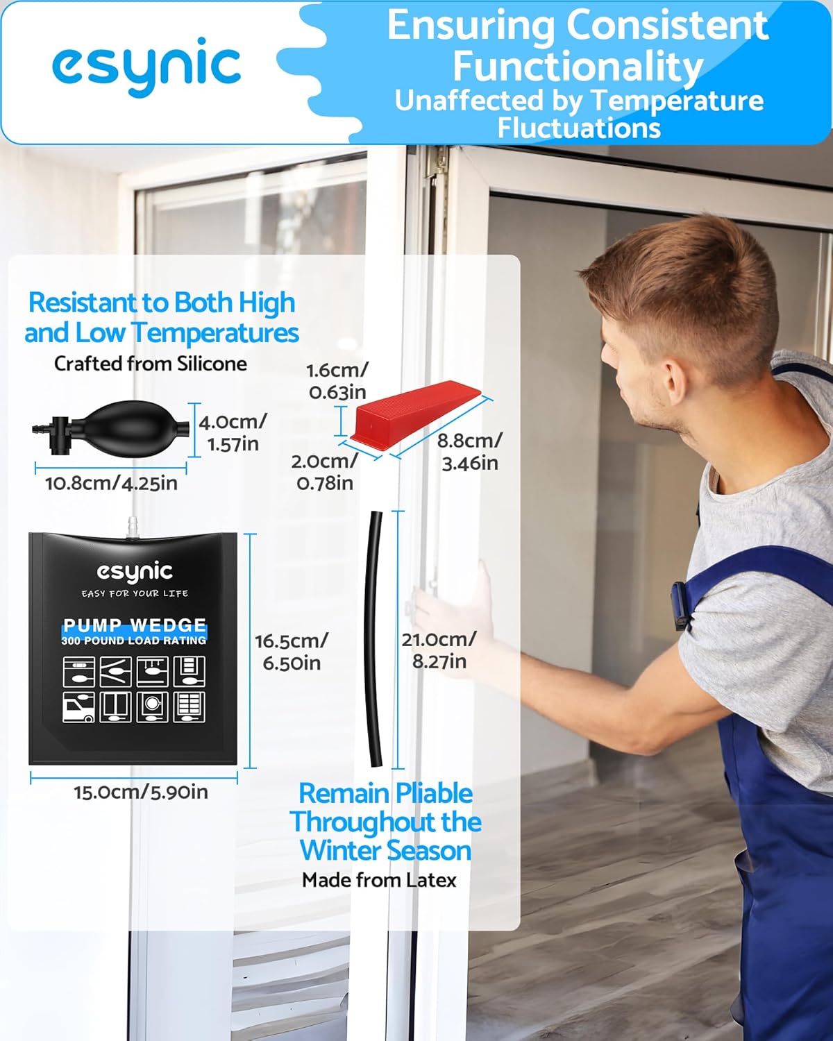 Thumbnail 5 de eSynic Air Wedge Pump Up Bag (inflatable TPU air bags) with plastic wedges for lifting doors and appliances
