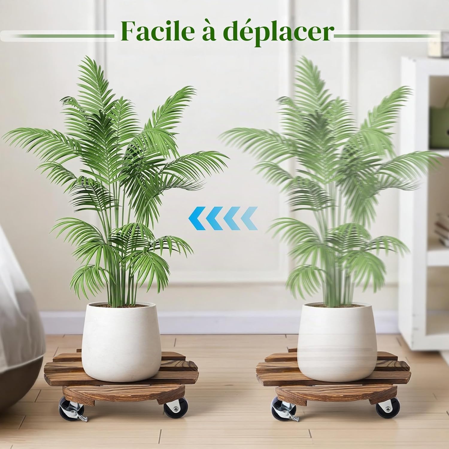 Detalle 2 de K KASONIC 30 cm plantenroller, set van 2 met zwenkwielen en remmen