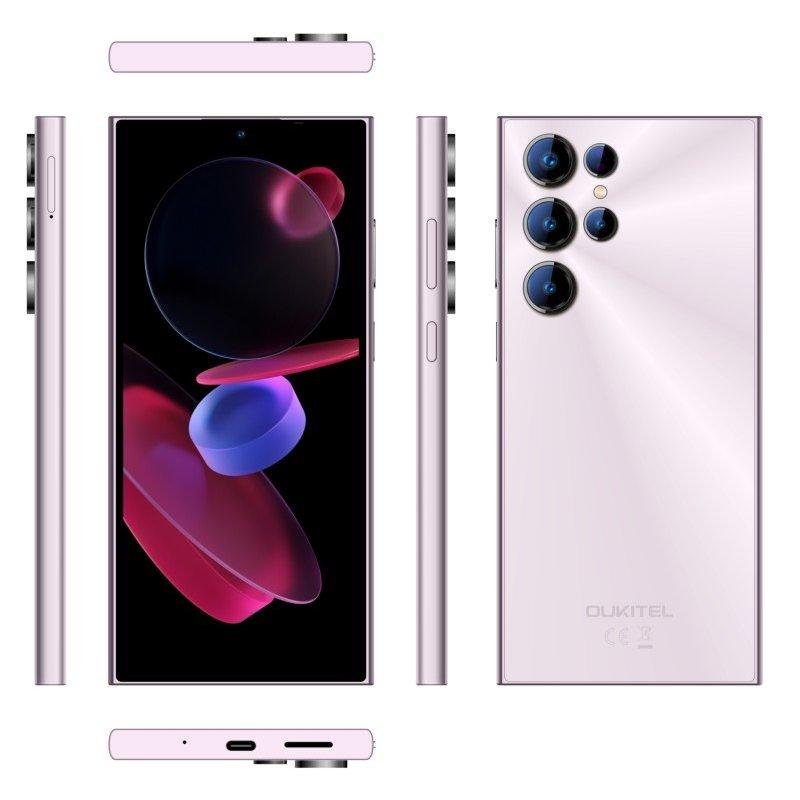 Detalle 2 de Oukitel C61 Pro 4G, móvil de 6,88 pulgadas, 90 Hz y 256 GB morado