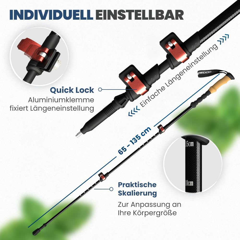 Thumbnail 4 de Steinwood Premium Carbon Wanderstöcke 65–135 cm