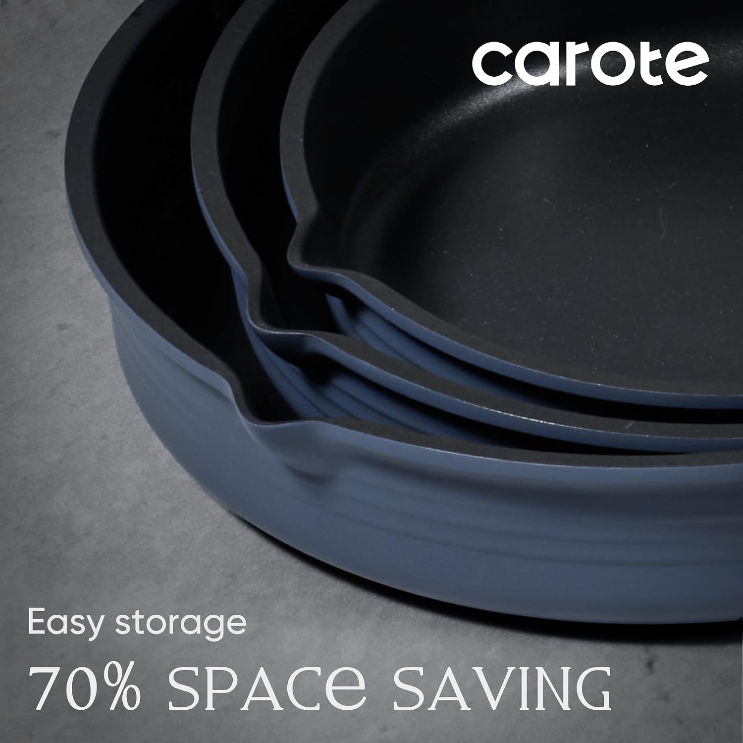 Detalle de CAROTE 30-Piece Titanium Cookware Set with Detachable Handle